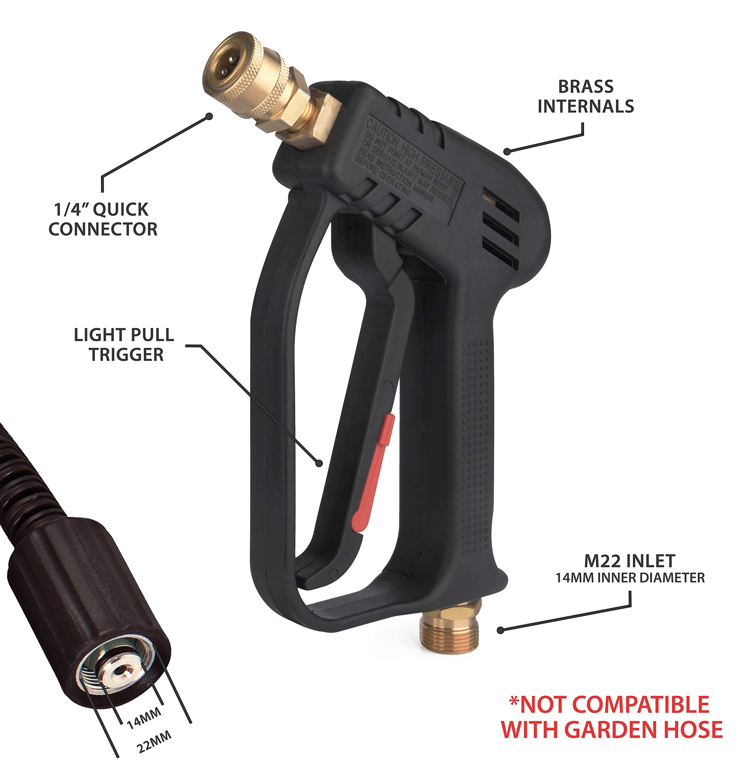 Repuesto para Pistola de Lavado a presión M22 McKillans® con extensión, Incluye acoplador de Conector rápido de 1/4 Pulgadas (6,35 mm).