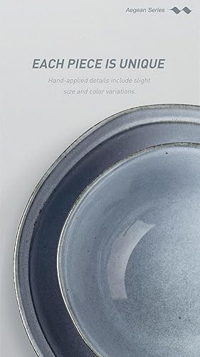 Miniatura 2 de famiware Juego de 4 cuencos para pasta, 42 onzas de profundidad para comer  Juego de platos grandes de sopa de cerámica del Egeo  aptos para