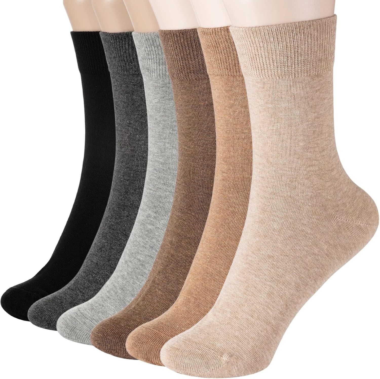 Ndoobiy Womens Socks for Women Crew Ankle Long Cotton 6 Pairs