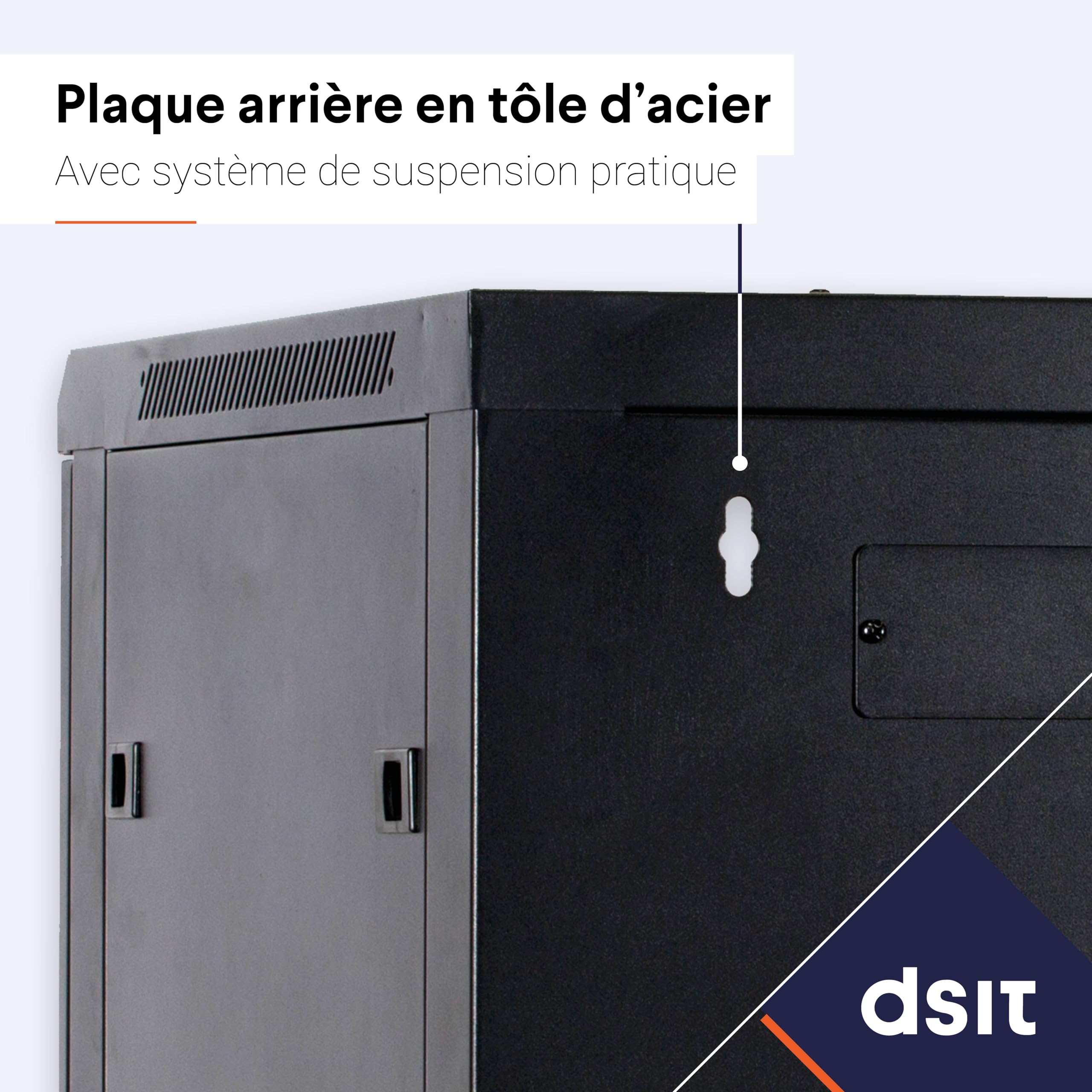 Baseline Baie Informatique 19 Pouces 9 U avec Port en Verre 600x450x500mm (LxPxH) - Noir - Charge admissible 50 kg - Montage Mural - Armoire Serveur - Boîtier Mural - Rack Serveur - Boîtier