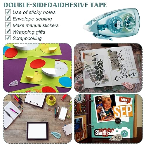 Miniatura 4 de Total de 12 unidades de cinta adhesiva triangular de doble cara para álbumes de recortes, libre de ácidos y segura para archivos, dispensador de