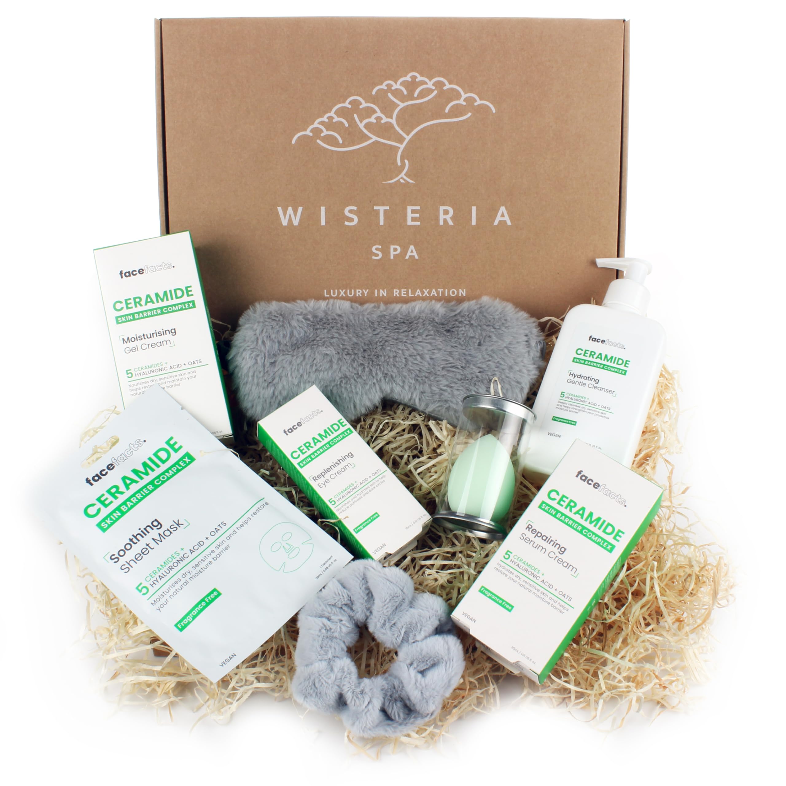 Wisteria Spa Advanced Ceramide Strengthening - Pamper Hamper Gift Set For Women, Green