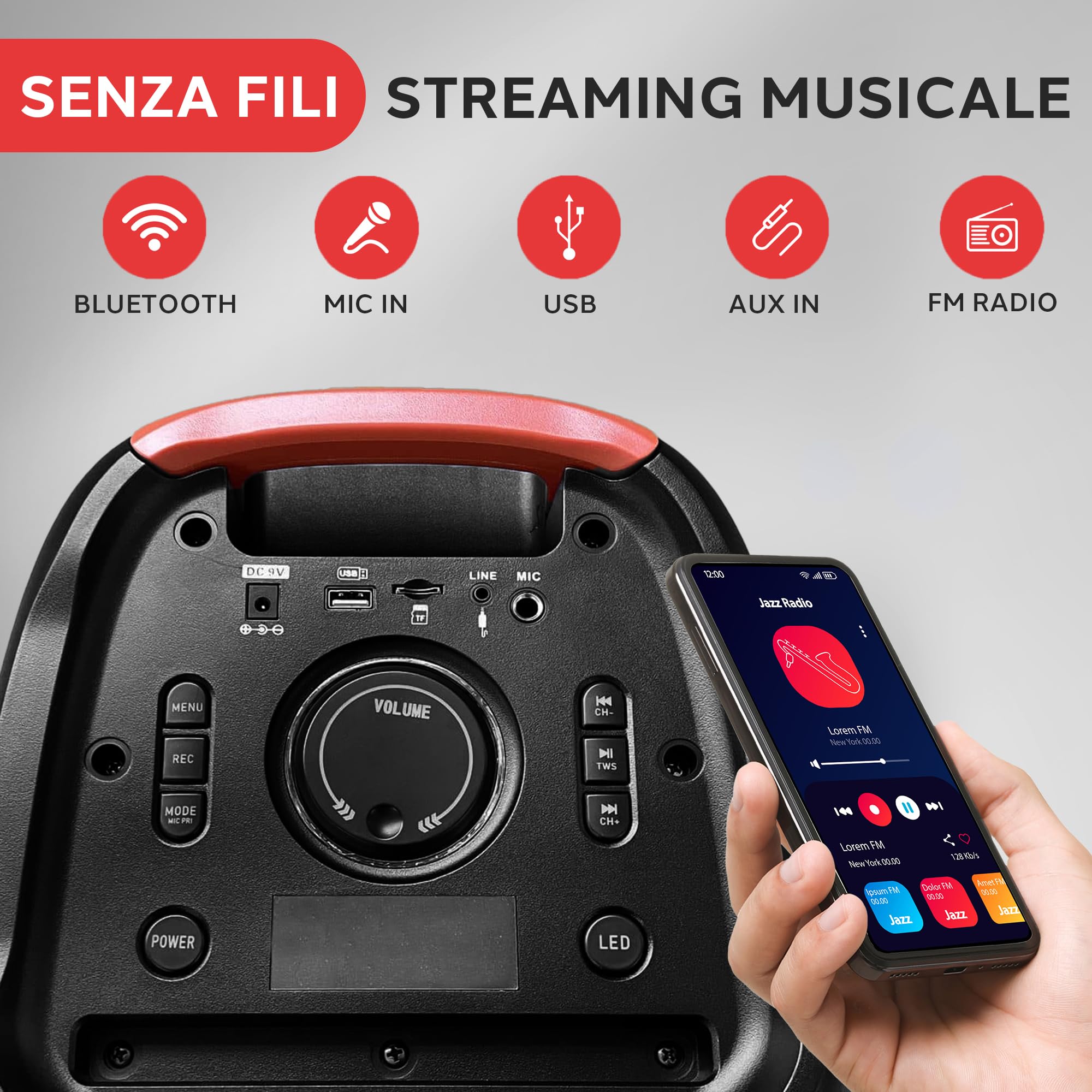 Pyle Cassa Bluetooth Potente 160 Watt, Sistema Stereo Wireless TWS con Bassi Potenti e Alti Chiari, Altoparlante Bluetooth Portatile con Borsa, Treppiede, Radio FM, USB, AUX, Ingressi Mic, 38x30x61cm