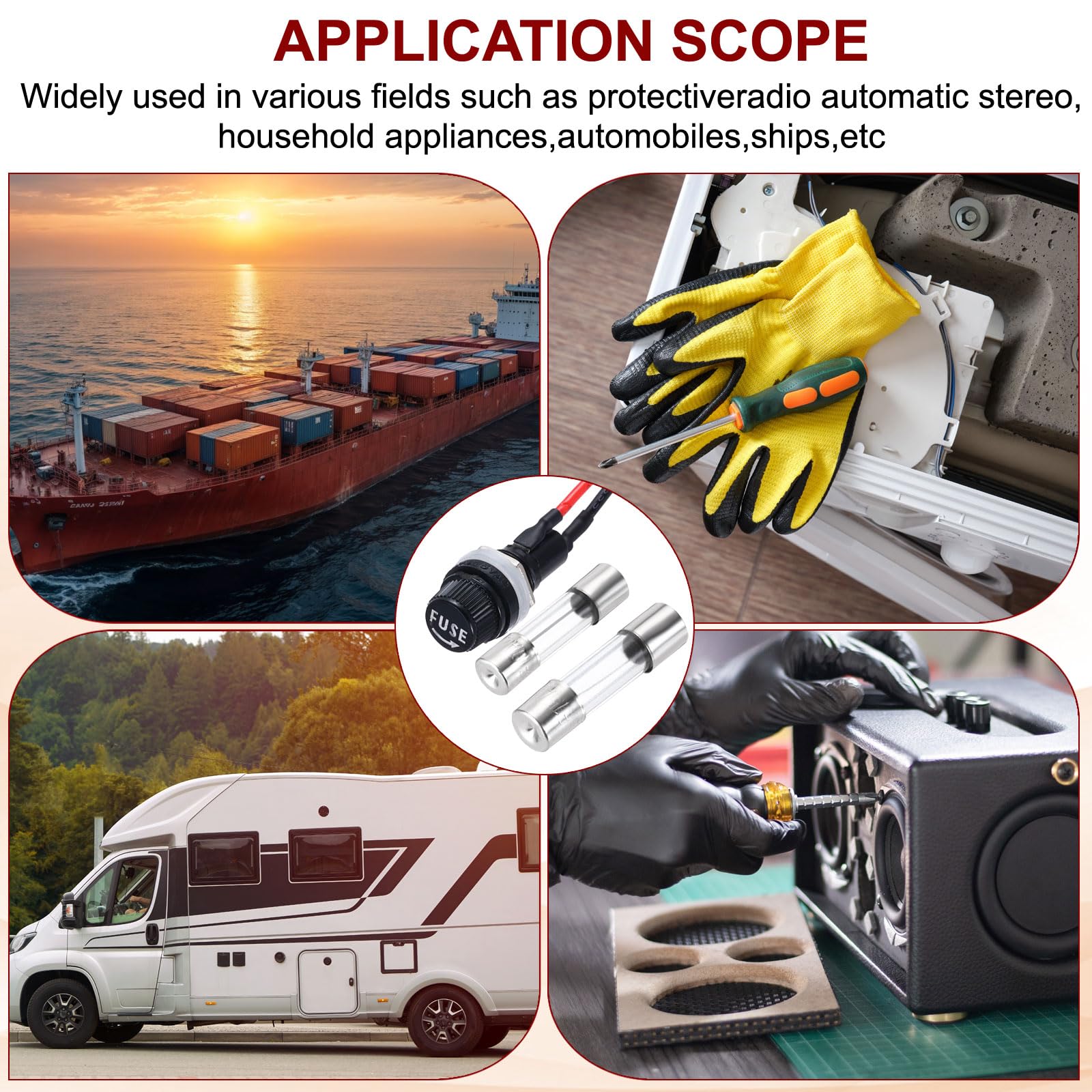 Amazon.co.jp: uxcell 5個のパネル取り付けヒューズホルダー、10