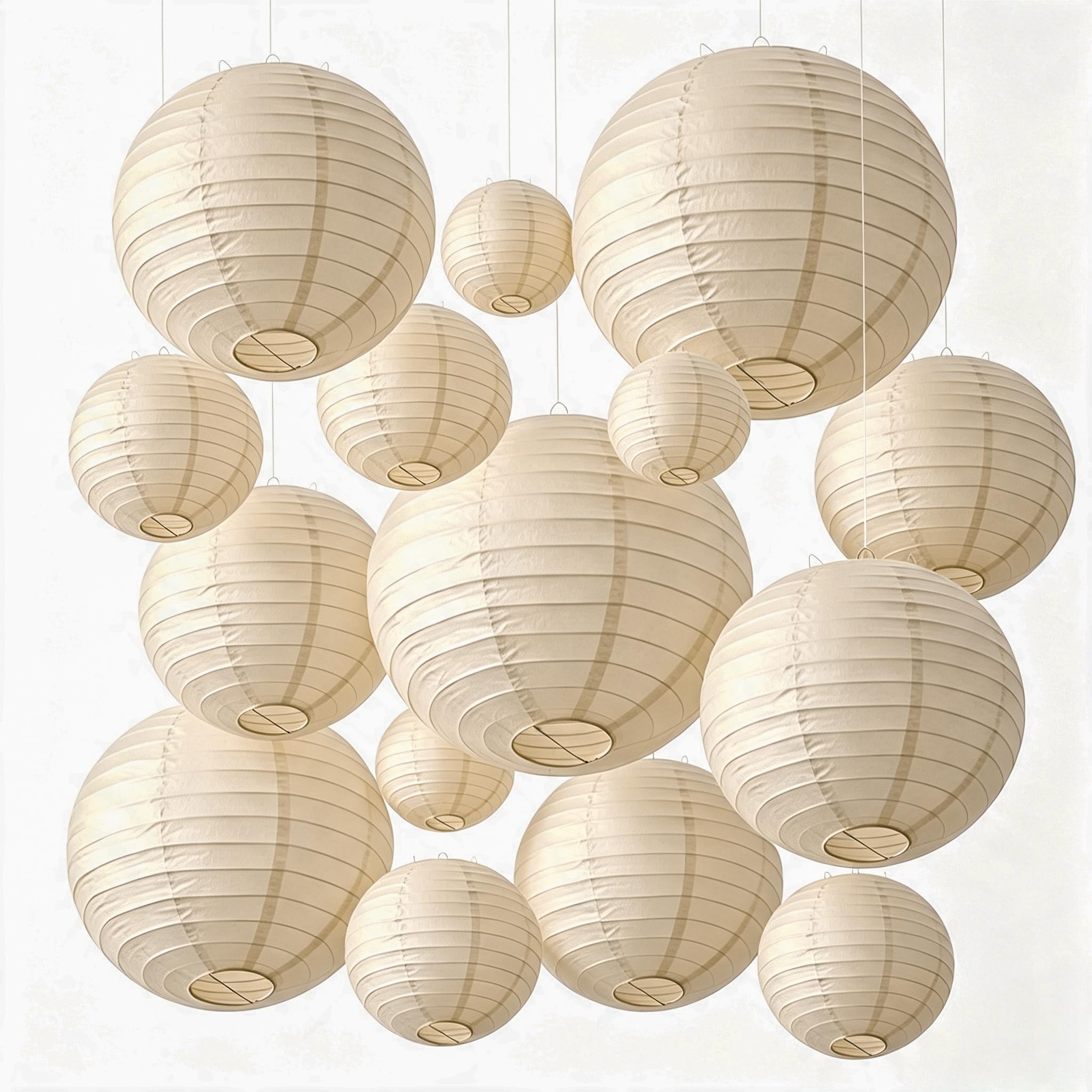 15pcs Khaki Paper Lanterns Party Decorations for Wedding Birthday