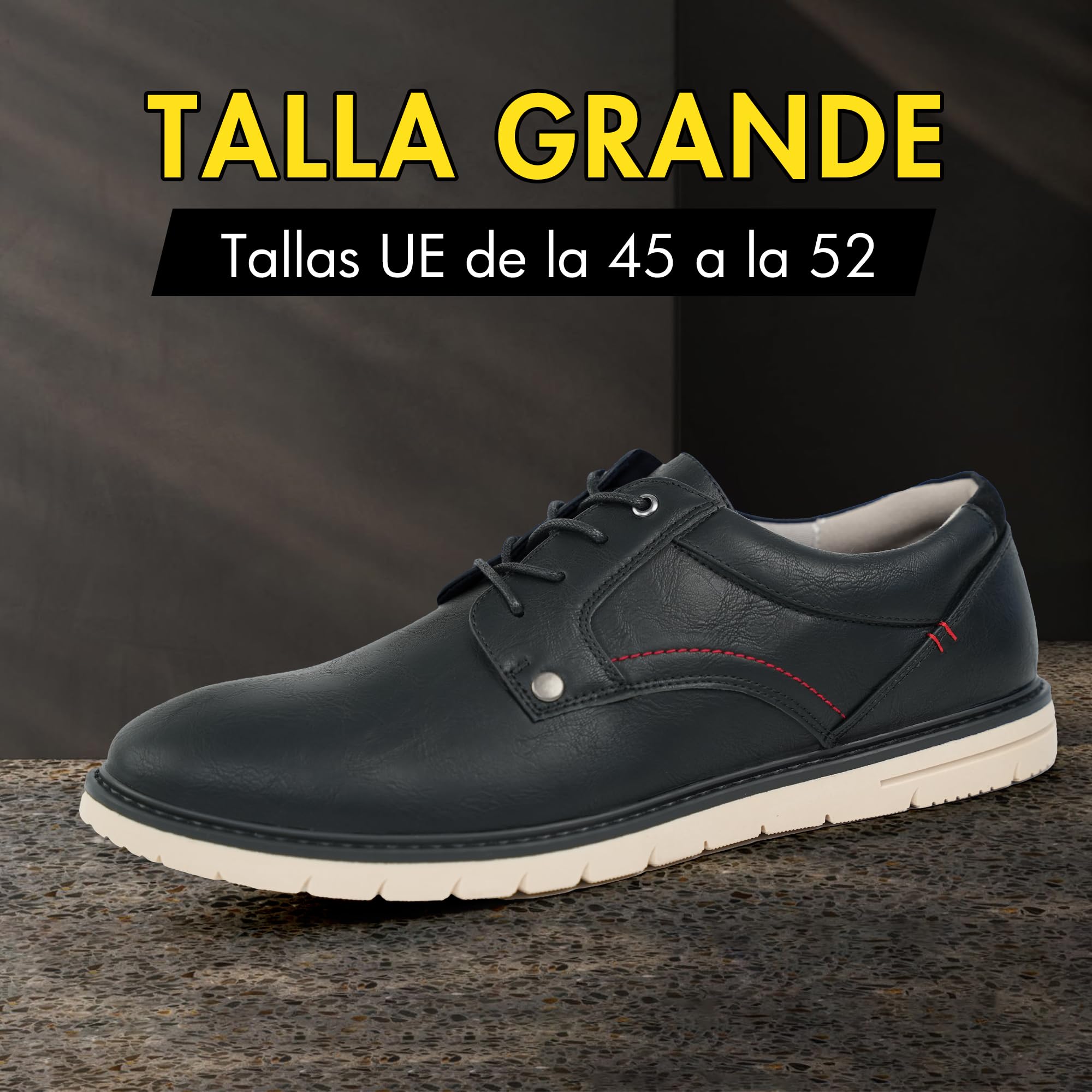 Hawkwell Zapatos Oxford Casuales de Tallas Grandes para Hombre, Zapatillas de Vestir Cómodas y de Negocios Tallas EU 45 46 47 48 49 50 51 52