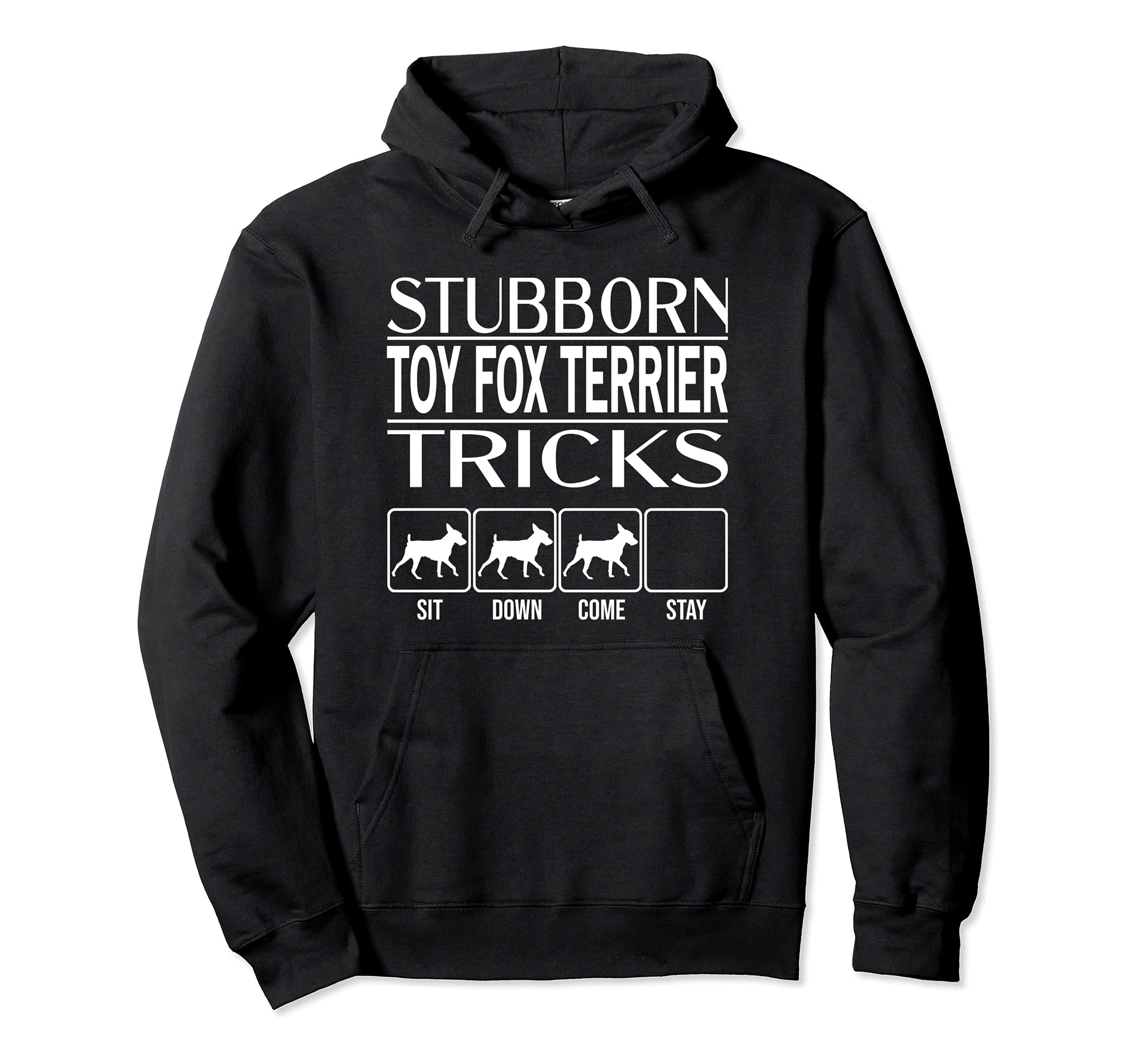 Stubborn Dog Tricks, dog gift idea, Funny Toy Fox Terrier Pullover Hoodie, Black