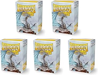 5 Packs Dragon Shield Matte Silver Standard Size 100 ct Card Sleeves Value Bundle!