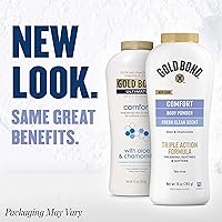 Vista 2 de Gold Bond Comfort Body Powder, 10 onzas, sin talco, aroma fresco y limpio con aloe y manzanilla