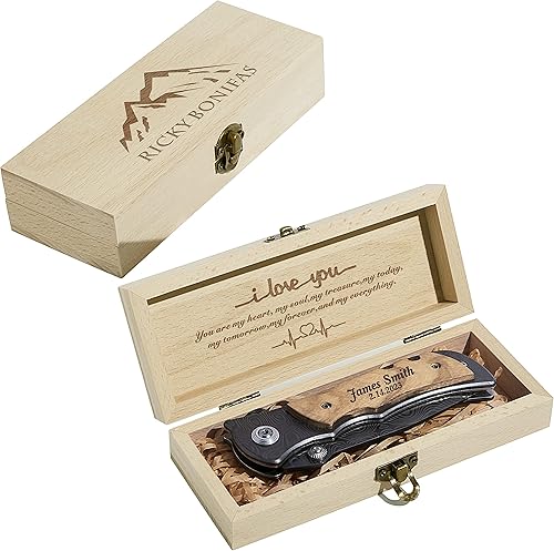 Cuchillo de bolsillo plegable personalizado grabado para novio, marido, papá, hijo, San Valentín, cumpleaños, Navidad, aniversario, día del padre,