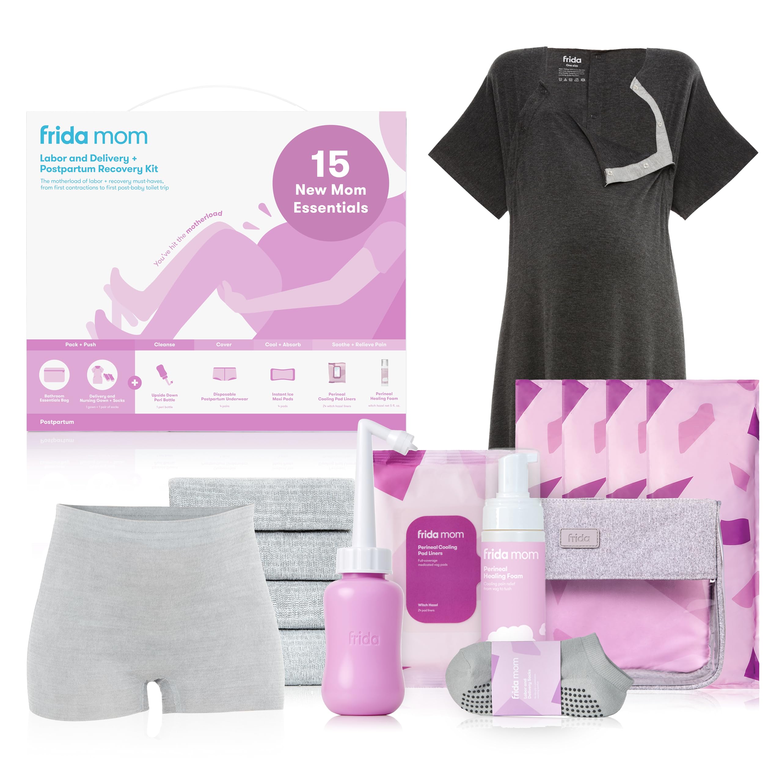 Frida MomHospital Kit - Labor,Delivery &Postpartum Recovery, Set Of 1, 15 Piece