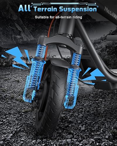 Miniatura 5 de Patinete eléctrico, patinete de 300W con suspensión, 15.5MPH, autonomía de 11 millas, batería de 7500mAh, conducción cómoda, plataforma ensanchada