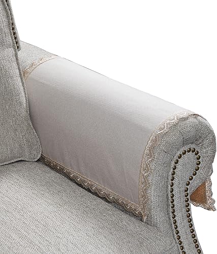 Miniatura 22 de MINJIATEX Juego de 2 fundas para brazos de sofá, fundas de encaje antideslizante para reposabrazos de sofá, fundas lavables para sala de estar