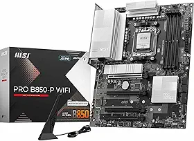 MSI Placa-mãe WiFi PRO B850-P, ATX - Suporta processadores AMD Ryzen 9000/8000/7000, AM5 - DDR5 Memory Boost (8200+ MT/s OC), PCIe 5.0 x16 e 4.0 x16, M.2 Gen5, Wi-Fi 7, LAN 5G