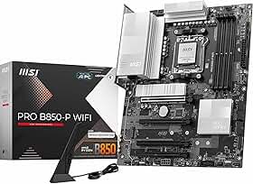 MSI Placa-mãe WiFi PRO B850-P, ATX - Suporta processadores AMD Ryzen 9000/8000/7000, AM5 - DDR5 Memory Boost (8200+ MT/s OC), PCIe 5.0 x16 e 4.0 x16, M.2 Gen5, Wi-Fi 7, LAN 5G