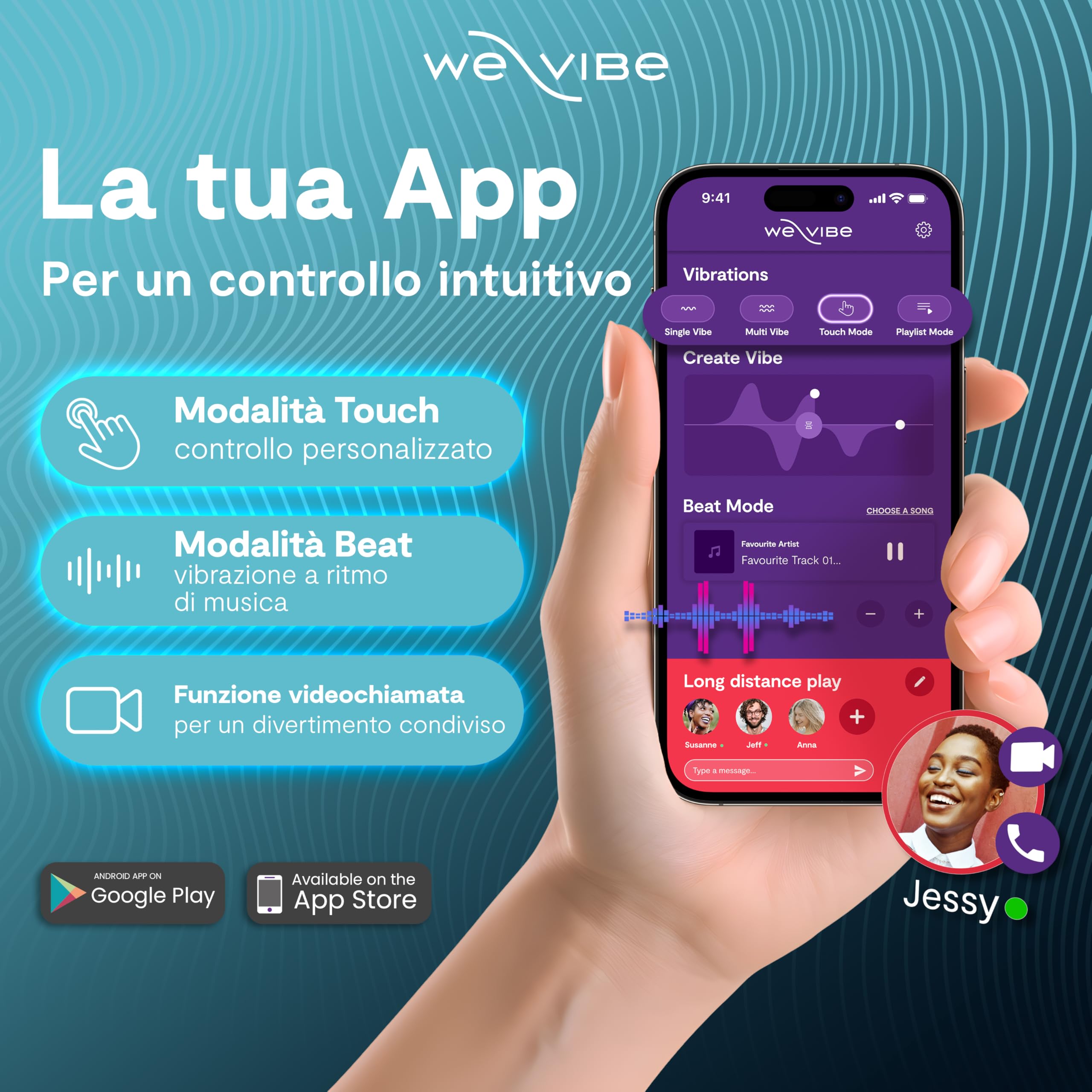 We-Vibe Verge 2 Anello vibrante per il pene - Anello fallico 52mm - Stimolazione perineo & Clitoride - Controllo App a distanza - 10+ modi di vibrazione - Impermeabile - Sex Toys per uomo e coppie
