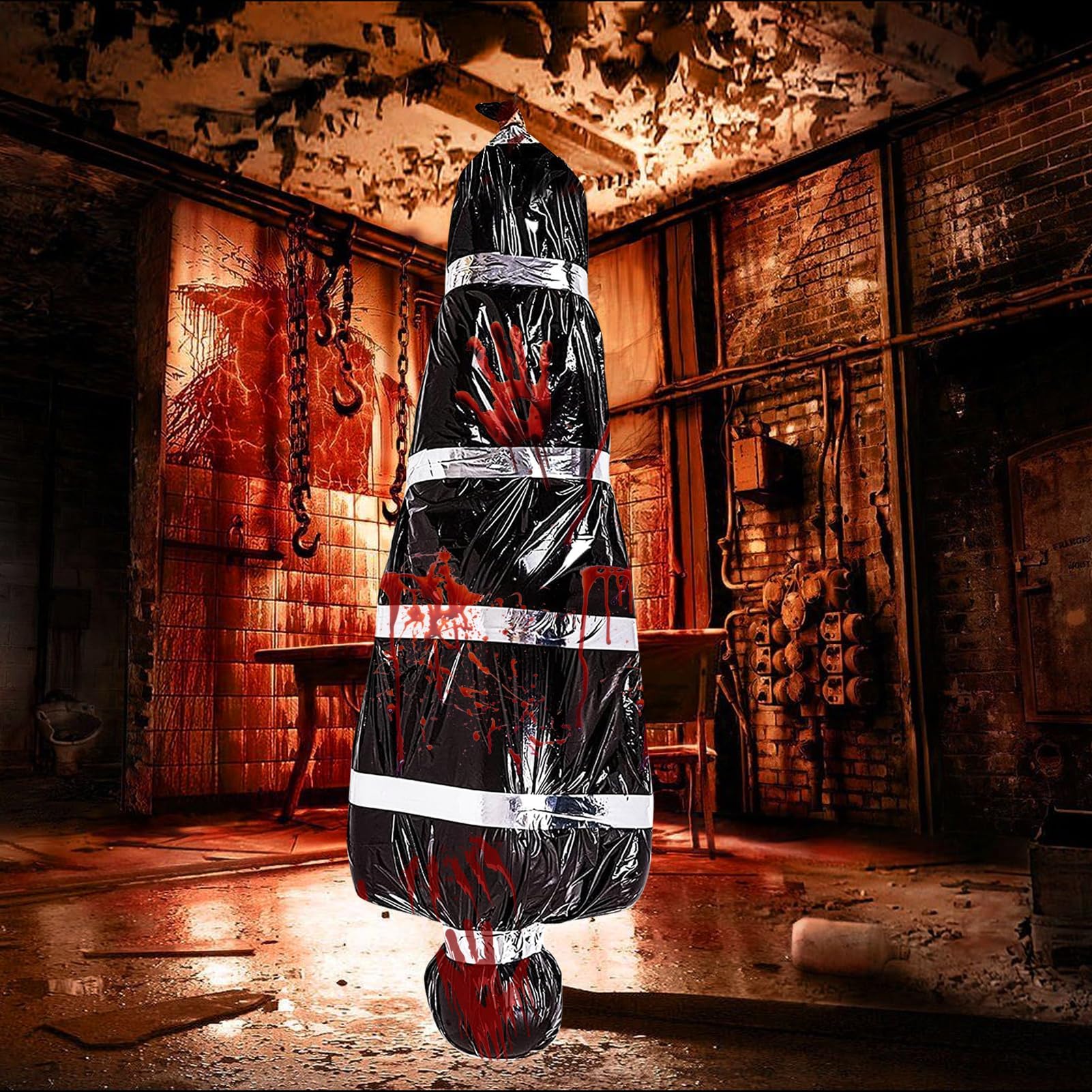 2 Pcs Deco Halloween Horreur Décoration Cadavre 150cm,Décorations D'extérieur D'Halloween Cadavre Dans Un Sac,Faux Cadavre Effrayant Dans Un Sac Pour Halloween Party Haunted House Extérieur Intérieur