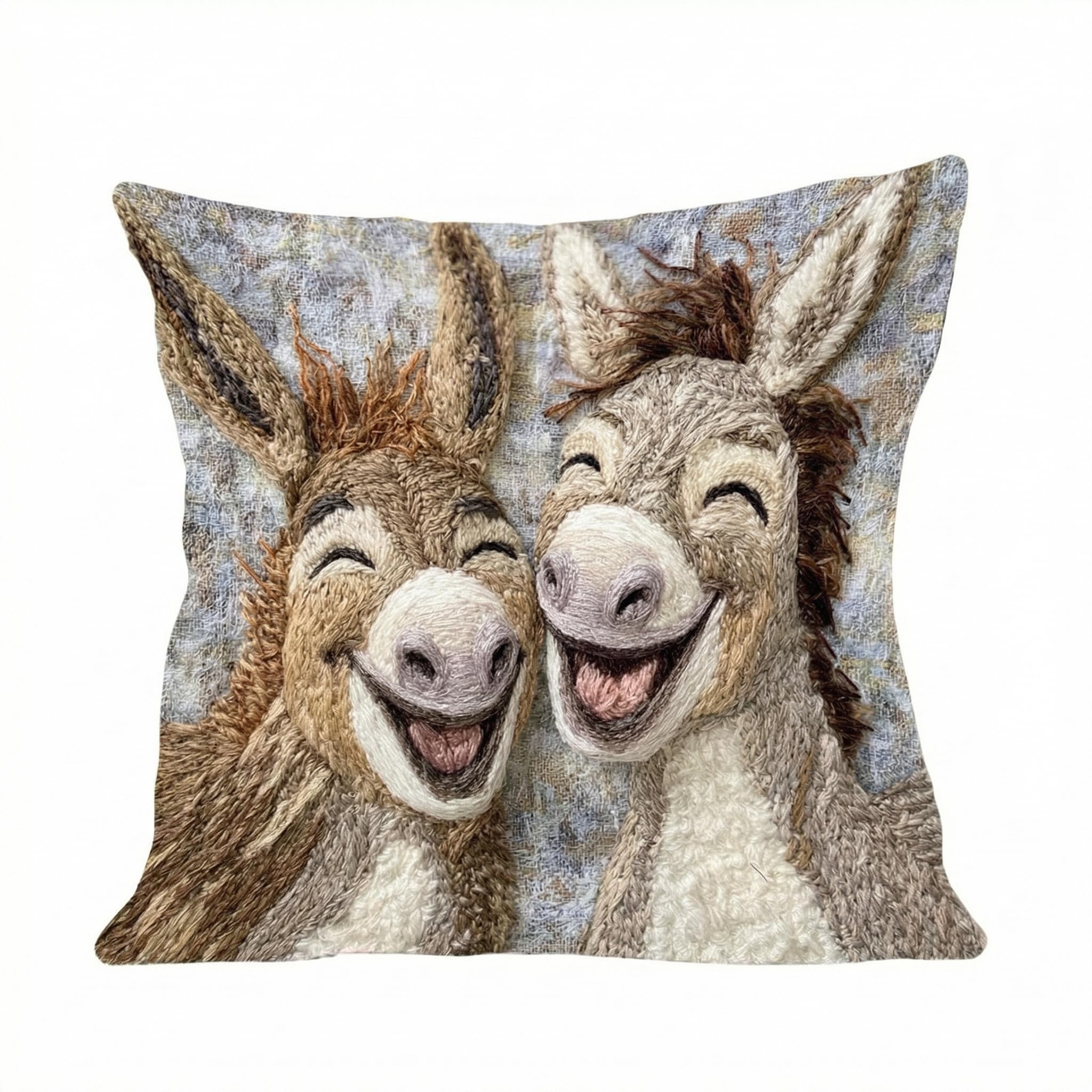 PVOODIRE Linen Donkey Cushion Covers 45x45cm - Animal Print Sofa Throw Cover Indoor Outdoor — image 1