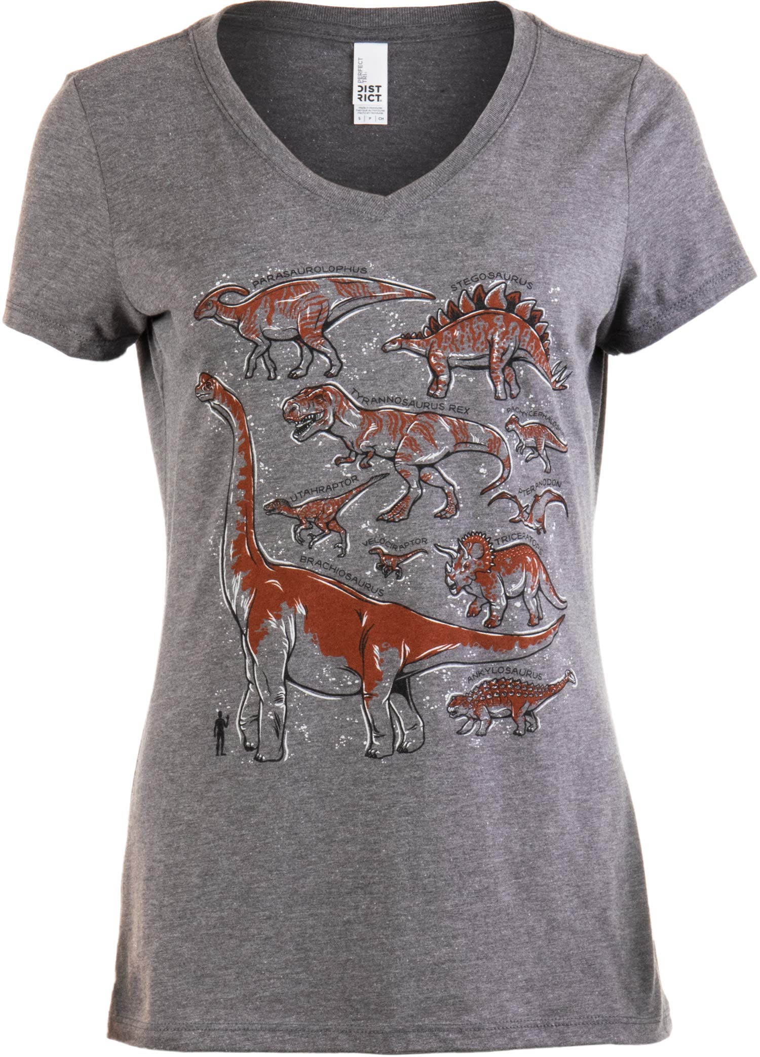 Dinosaur Species | Dino Mom Birthday Party Costume Top V-Neck T-Shirt for Women