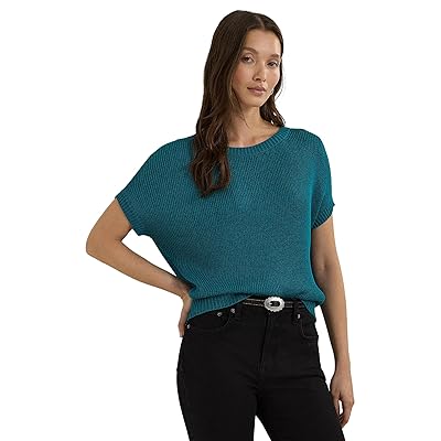 Lauren Ralph Lauren Rib Knit Short Sleeve Sweater Women