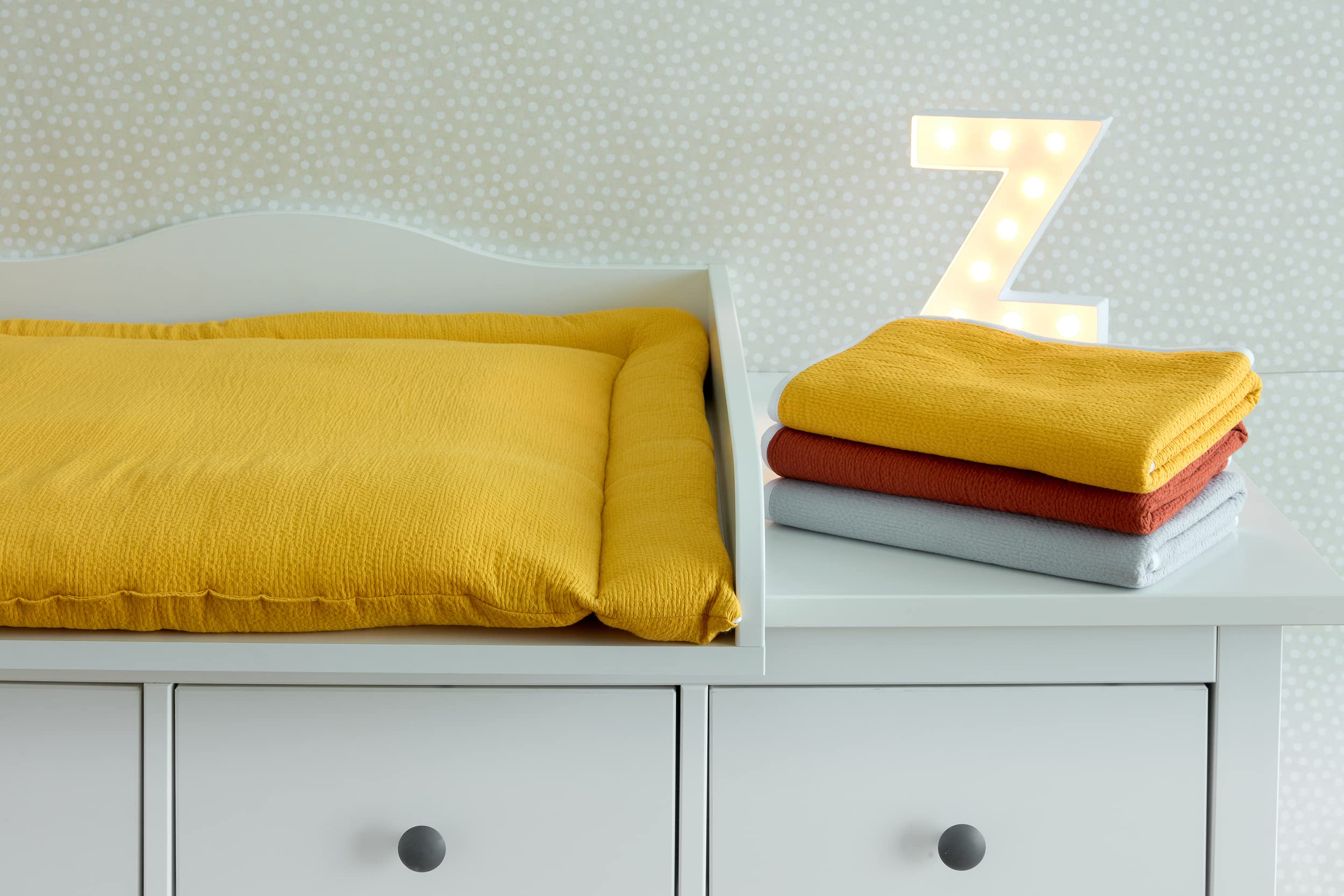 KraftKids Cambiador en doble crepé, color amarillo, 60 x 70 cm