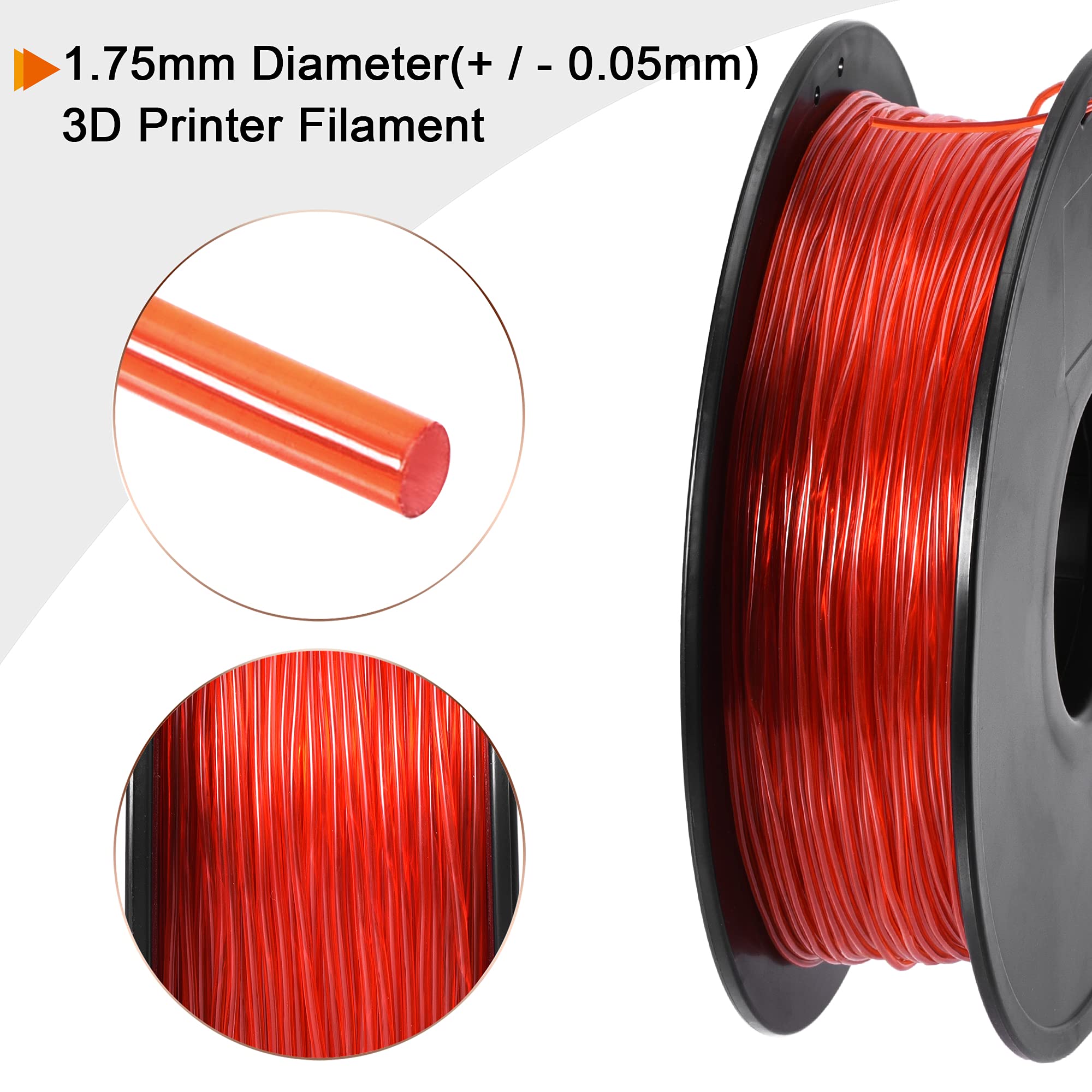 sourcing map 3D Drucker Filament 1.75 mm TPU Filamente Maßgenauigkeit +/- 0.05 mm Rot