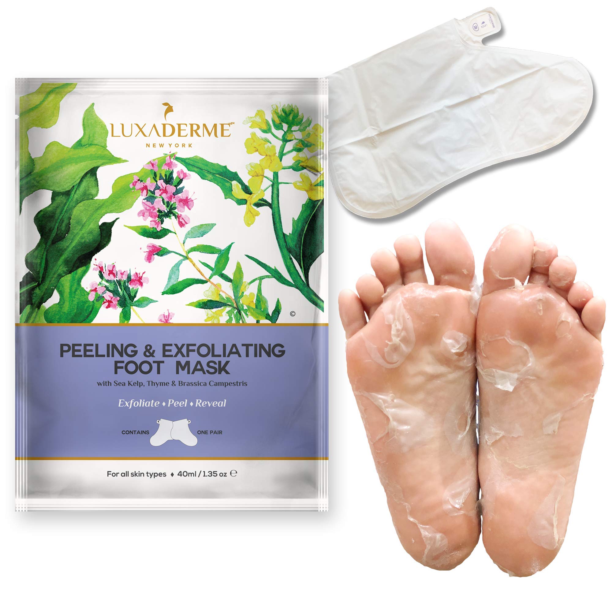 LuxaDerme Korean Peeling & Exfoliating Foot Mask for Baby Soft Feet | Removes Dry Skin & Hard Calluses | Hydrates Dry Feet (Pack of 1)