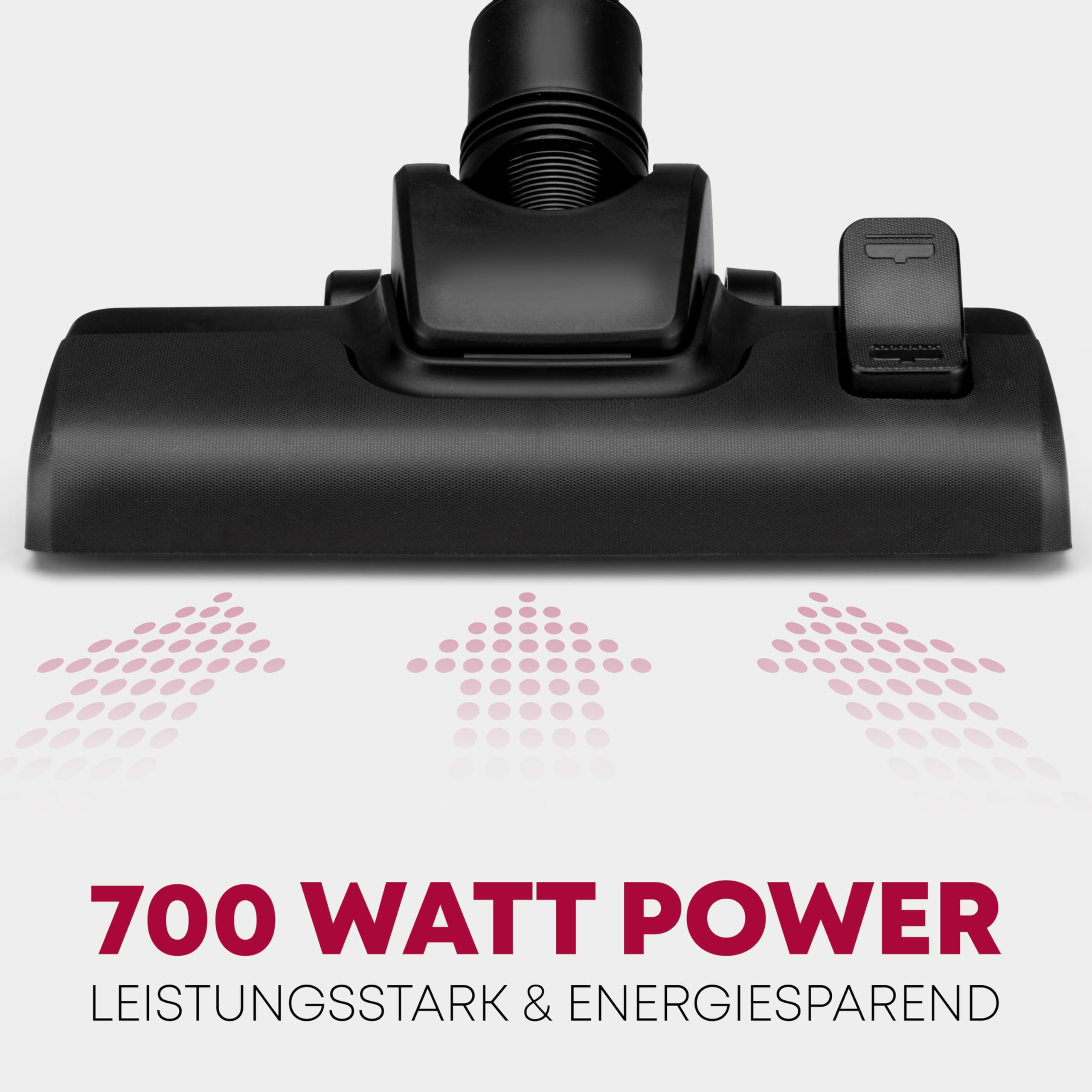 Bomann BS 9019 CB odkurzacz, odkurzacz podłogowy z workiem, wysoka wydajność przeciwko kurzowi, sierści zwierząt, okruchom itp., do podłóg twardych i dywanowych, 5-krotny system mikrofiltrów, rura