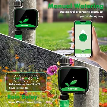 RESTMO WiFi Water Timer, Programmable Hose Timer 1 zone
