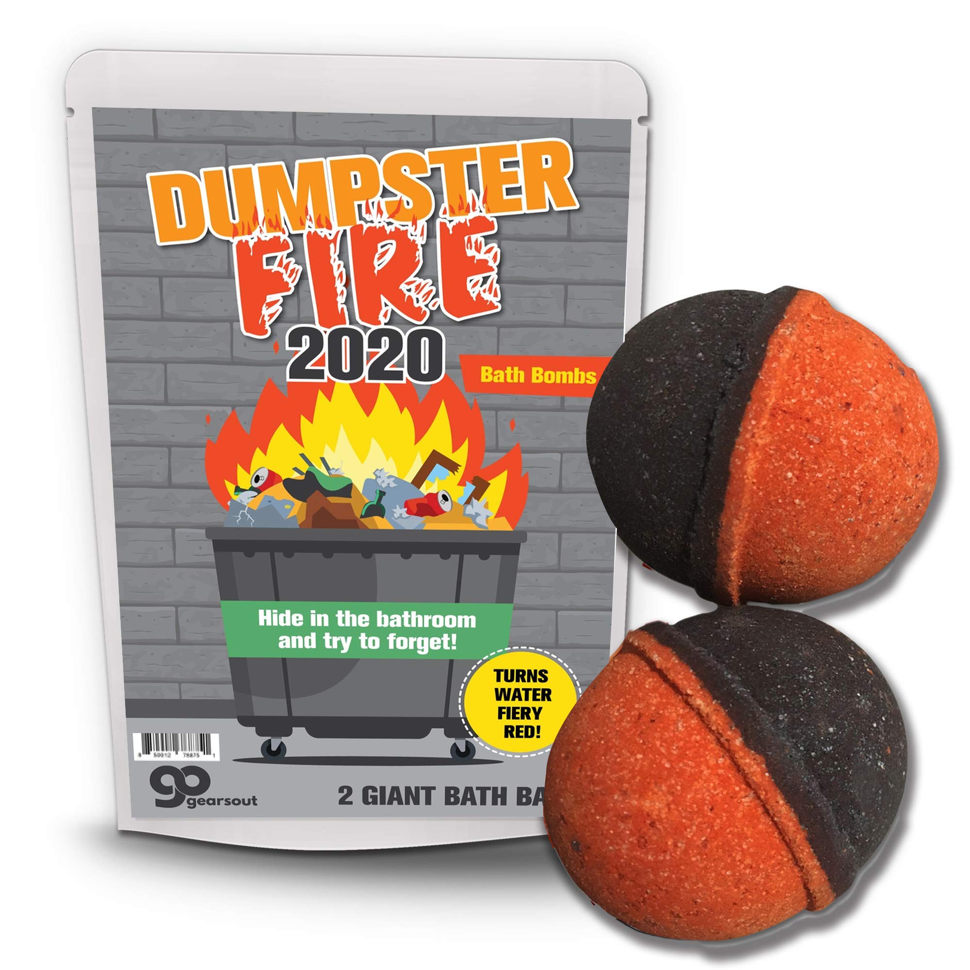 Dumpster Fire 2020 Bath Bombs - Funny Bath Balls, XL Black Cherry Bath Fizzers, Handcrafted, Made in The USA, 2 Count