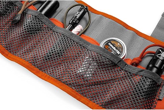 Exotac toolROLL Compact Carry Tool Storage Solution for Fire-Starting Gear, Knives, and Multi-Tools with Five Quick Access Elastic Mesh Slip Pockets and Hook and Loop Closure