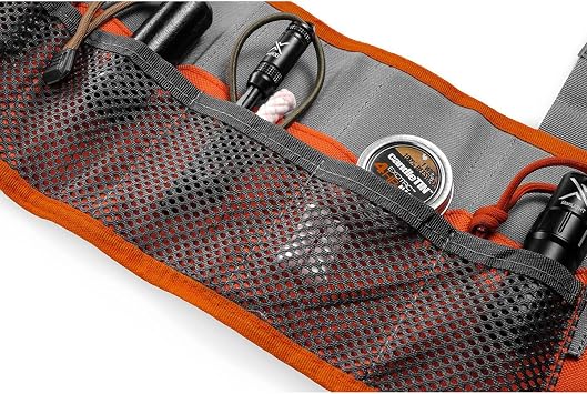 Exotac toolROLL Compact Carry Tool Storage Solution for Fire-Starting Gear, Knives, and Multi-Tools with Five Quick Access Elastic Mesh Slip Pockets and Hook and Loop Closure