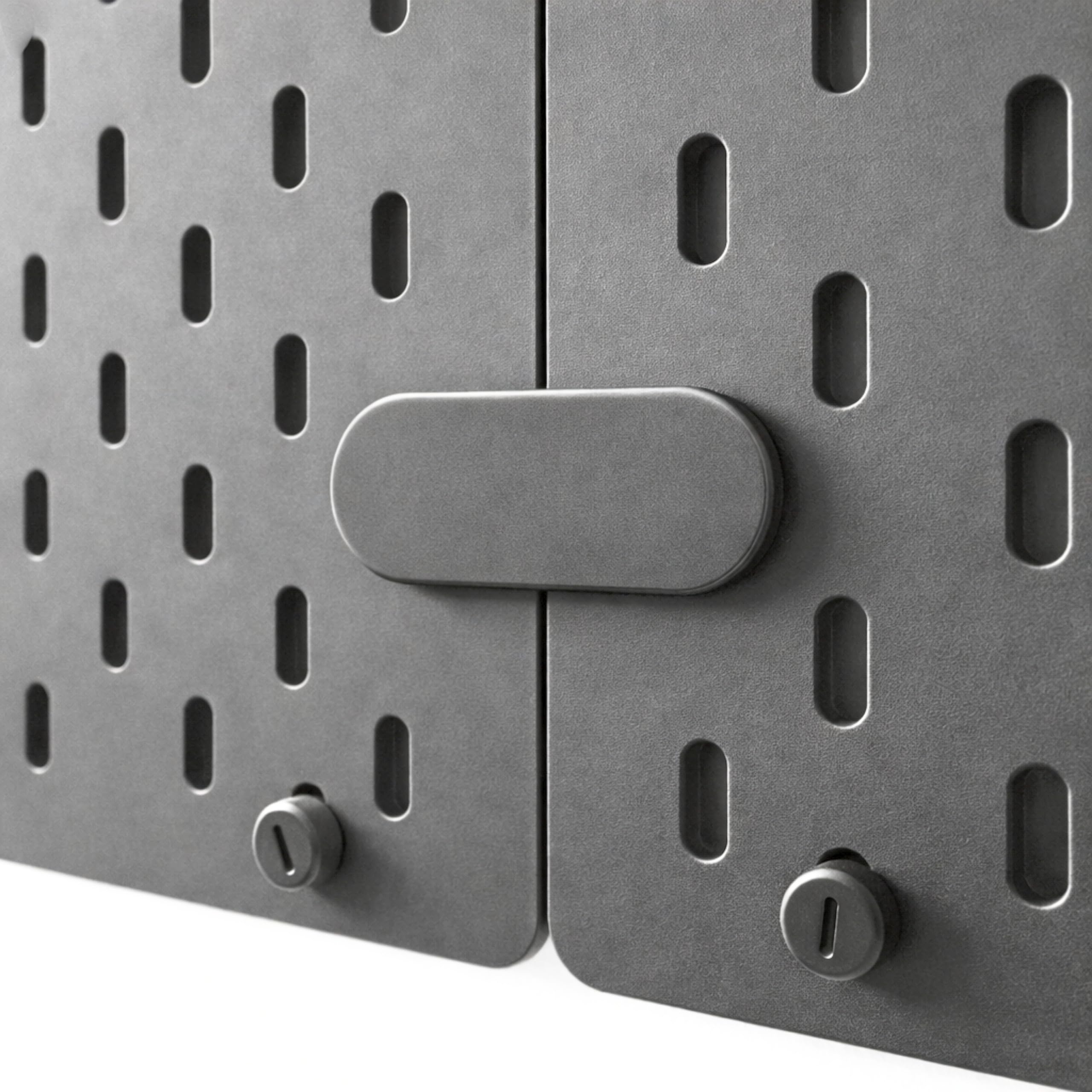 Sintrix Fab 4 x Connectors Compatible with IKEA Skadis Perforated Plates - Connector for Stable and Seamless Work Surfaces - Mounting Fitting Accessories for Plate Reinforcement (Black)