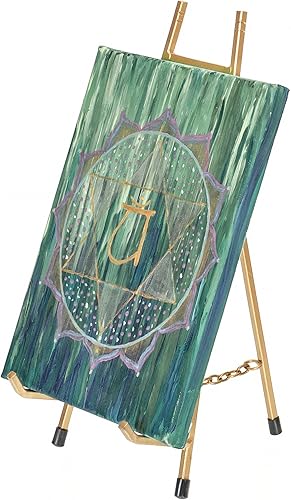 Miniatura 7 de Red Co. Soporte de trípode de metal moderno de 13 pulgadas de alto y caballete de soporte de arte, dorado