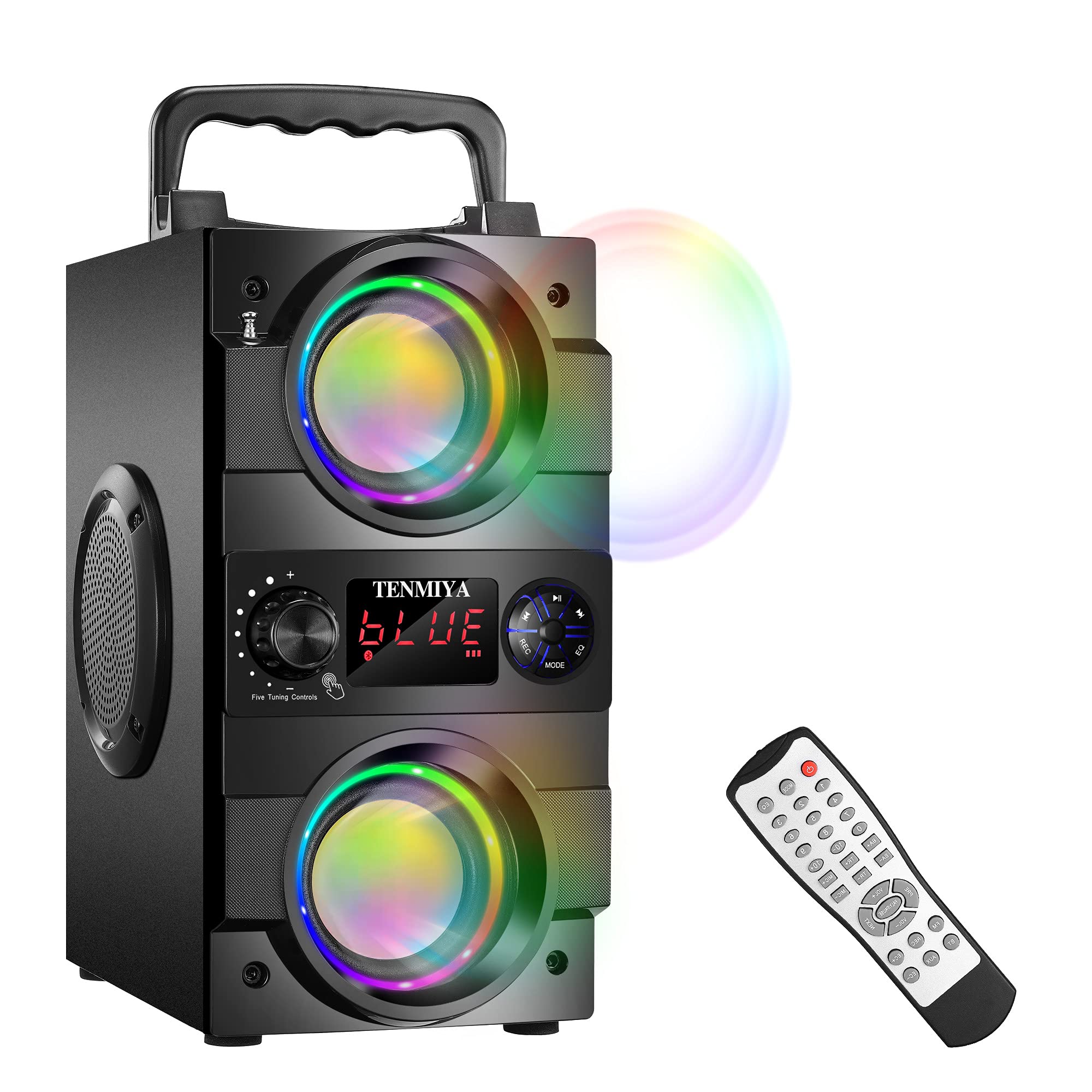 Bluetooth-Lautsprecher, 40 W (60 W Peak) Tragbare Bluetooth-Lautsprecher mit Beleuchtung Kabellose Stereo-Lautsprecher mit sattem Bass und doppeltem Subwoofer