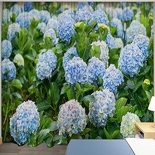 両開きカーテン カーテン 風景カーテン 遮光 断熱 防寒 UVカット インテリア 室内飾り 漫画風 花 バラ 向日葵 自然景色 おしゃれ 目隠し 雰囲気転換（サイズ：丈110 x 幅100cm x 2枚組）CLWH1055A