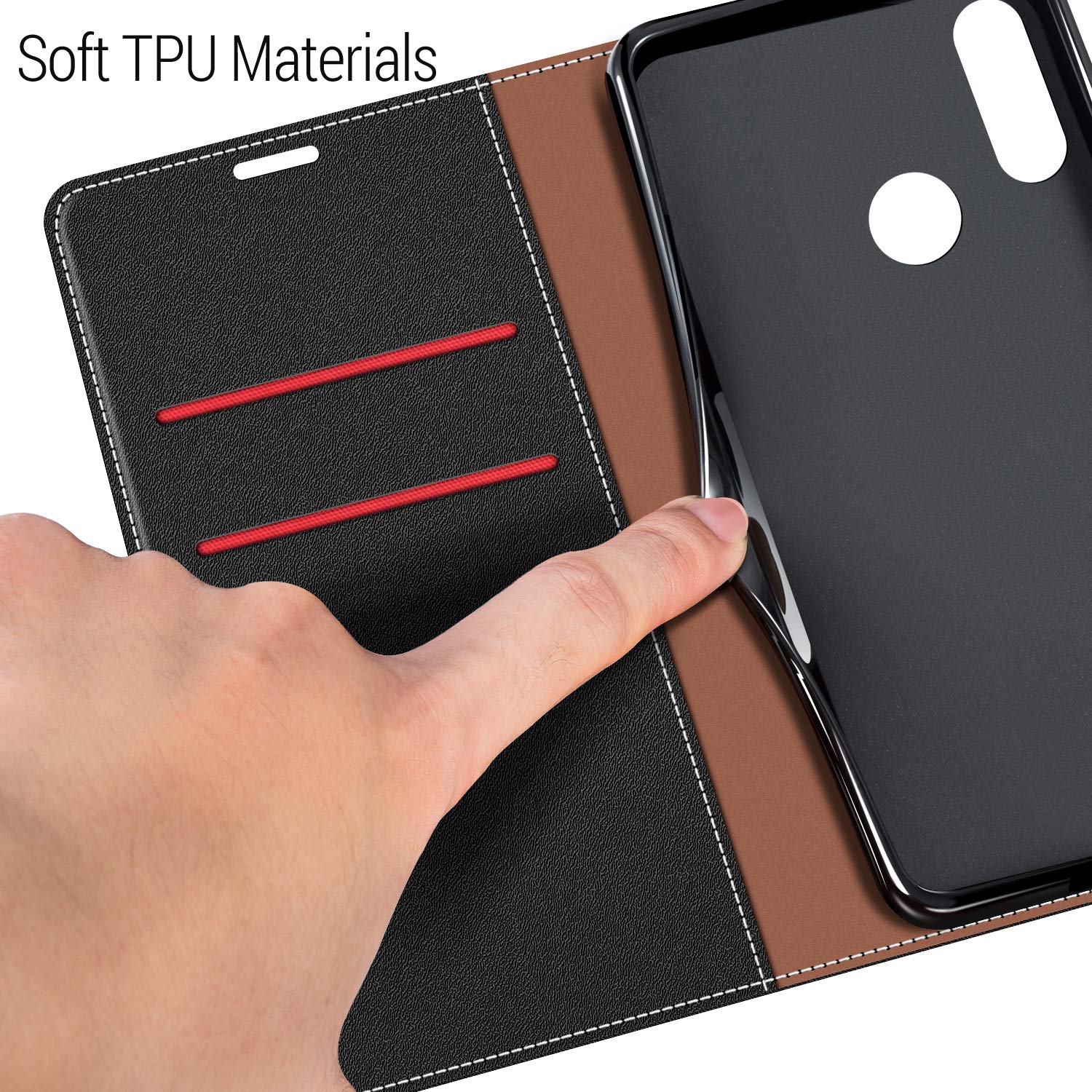 Mo-Somnus Cover per Motorola Moto E6 Plus, Custodia Motorola Moto E6 Plus Portafoglio, Cover Protettiva Libro Antiurto Case Flip Wallet Custodia Pelle PU con [3 Slot per Schede] [Magnetica] (Verde