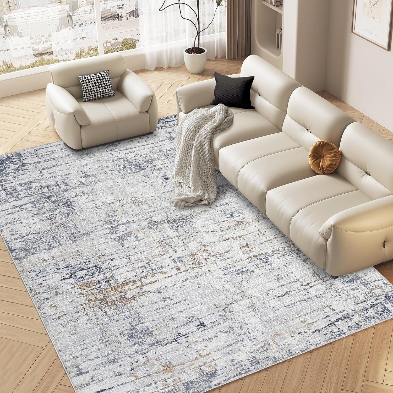 GAOMON Area Rug 10x13 Machine Washable Modern Abstract