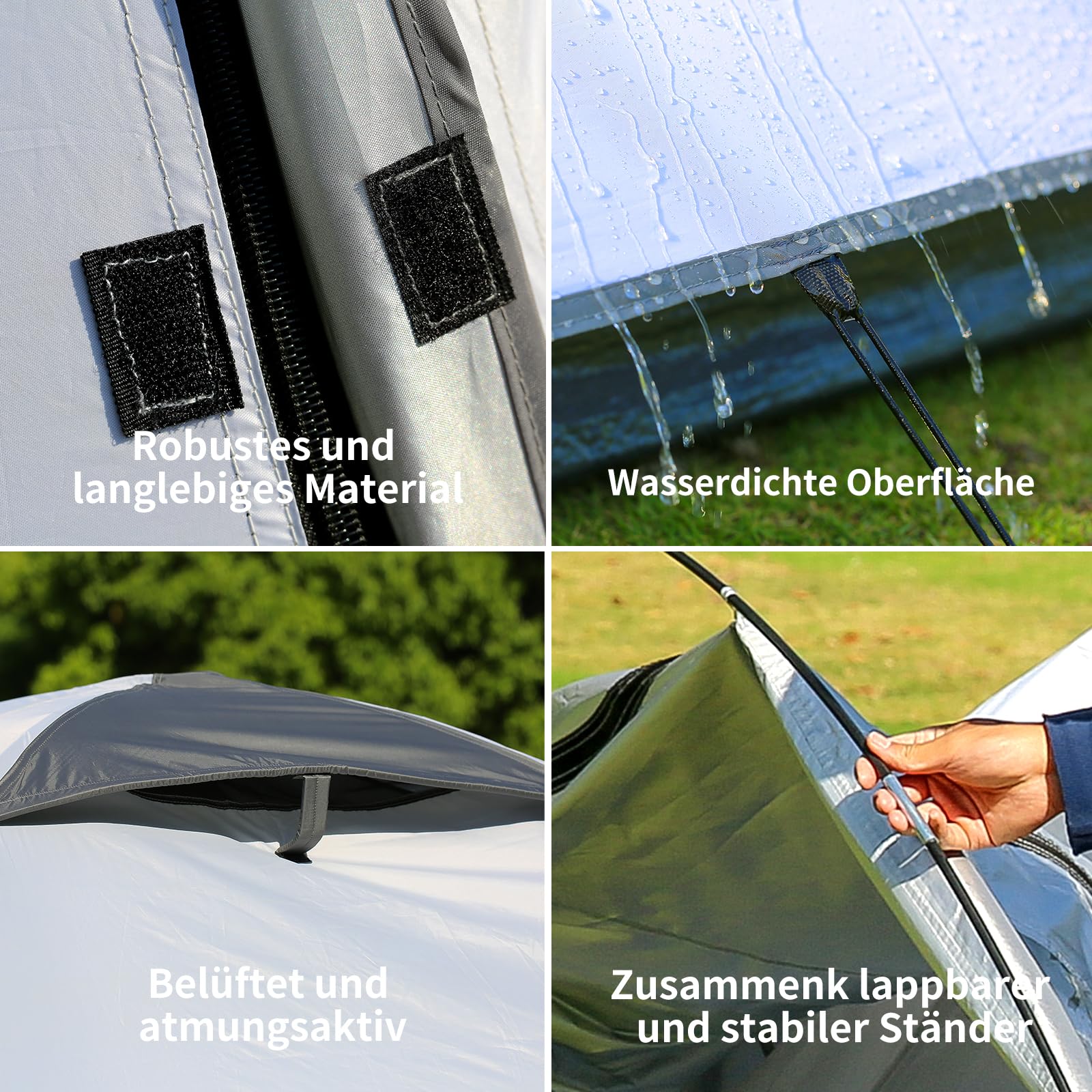 EchoSmile Zelt 2/3/4 Personen Wasserdicht 5000mm Kuppelzelt mit Vorzelt, Ultraleicht Camping Zelte Tents, 3-4 Jahreszeiten Campingzelt Biwakzelt für Trekking, Garten, Festival