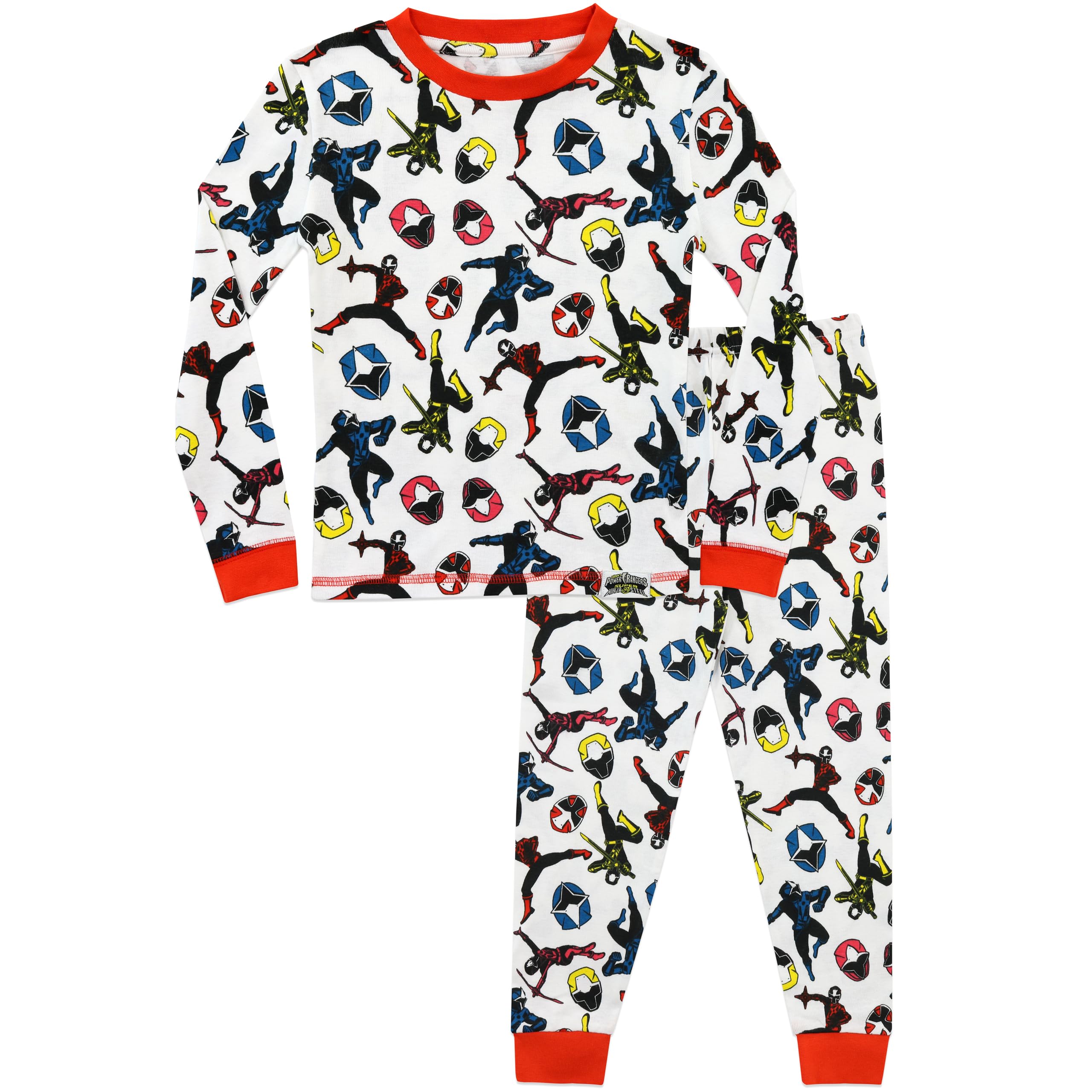 Power Rangers Boys Ninja Steel Pyjamas Snuggle Fit White Age 8 to 9 Years