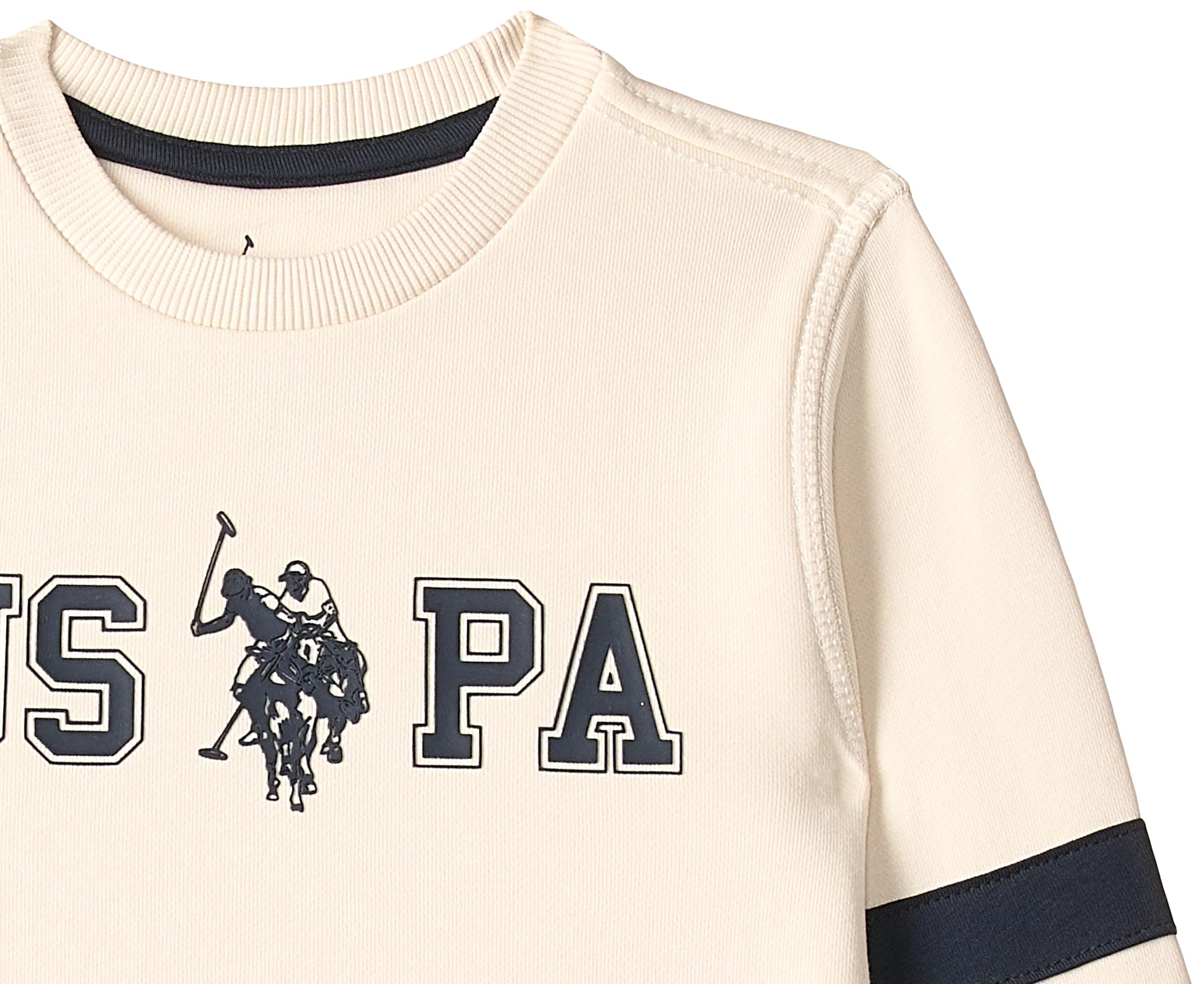 U.S. Polo Assn. Kids Regular fit Cotton Crew Neck Sweatshirts (UKSWSON0151_White_12M) 1