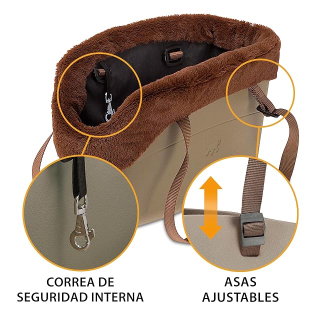 Foto 5 de 7 de Ferplast Bolso para Perros Transportín Perro de hasta 8 kg. Plástico Engomado, Acolchado con Felpa Cálida