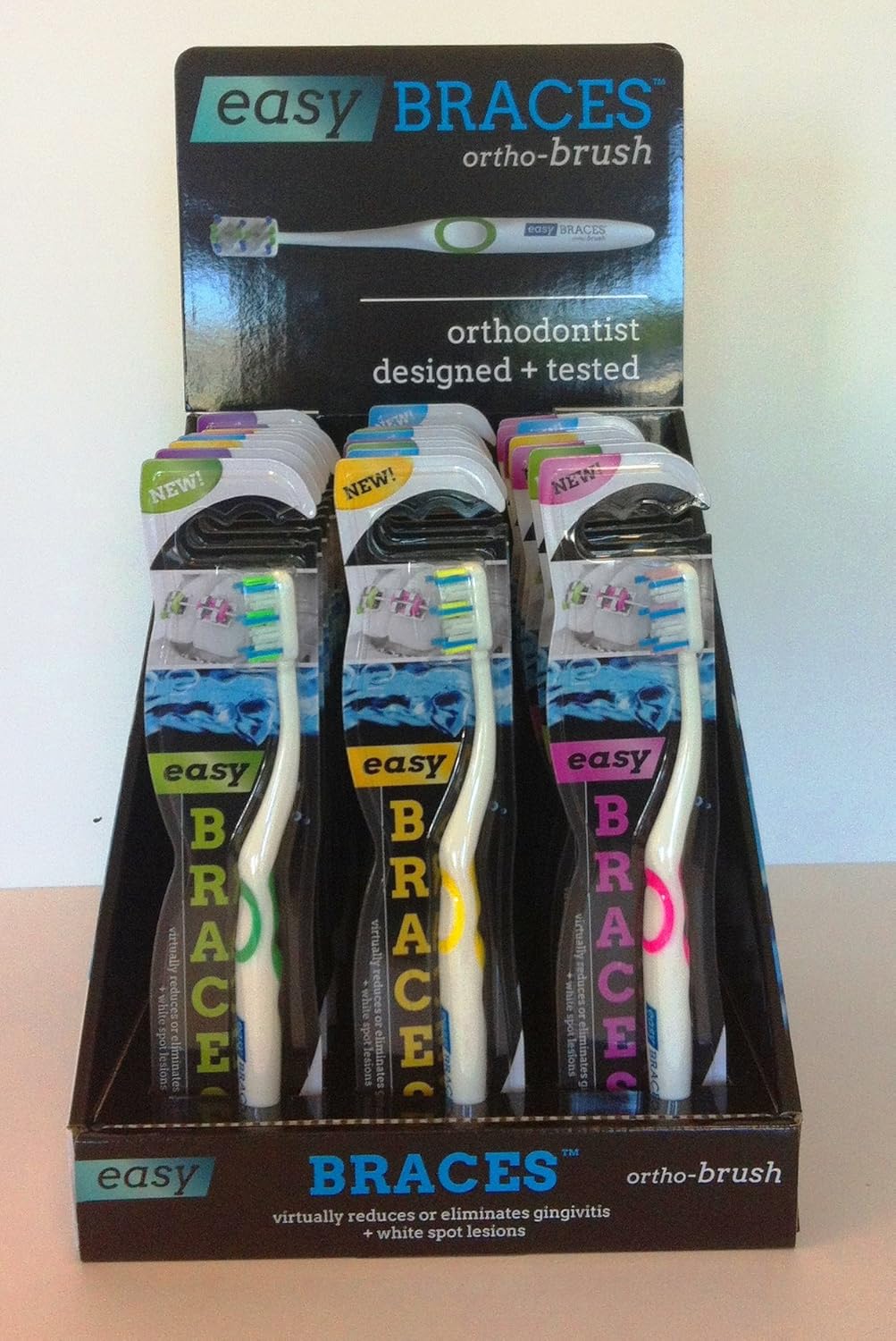 Easy Braces Orthodontic Toothbrush Retail Display, 20