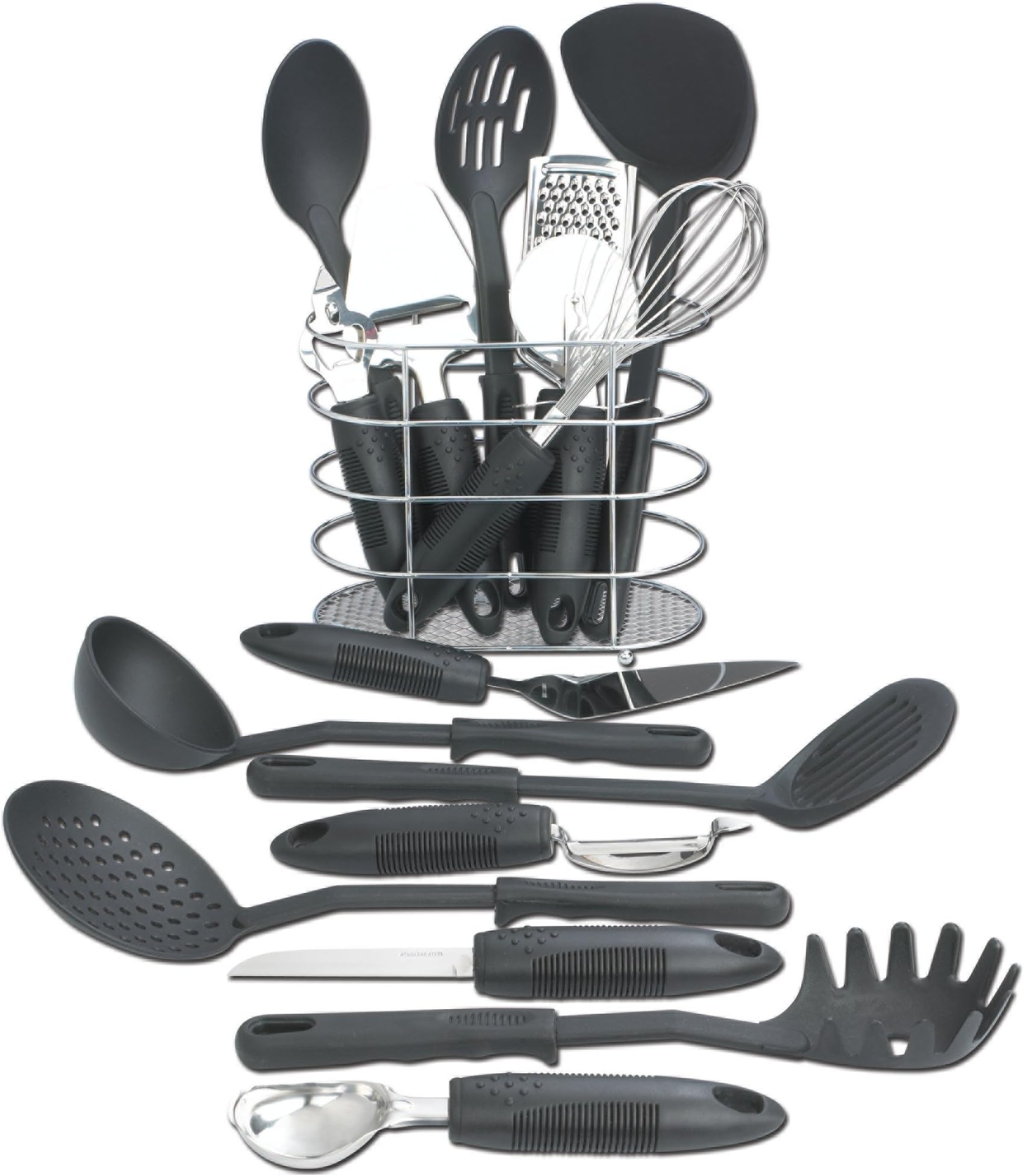 Maxam17 Piece Kitchen Tool Set, Black