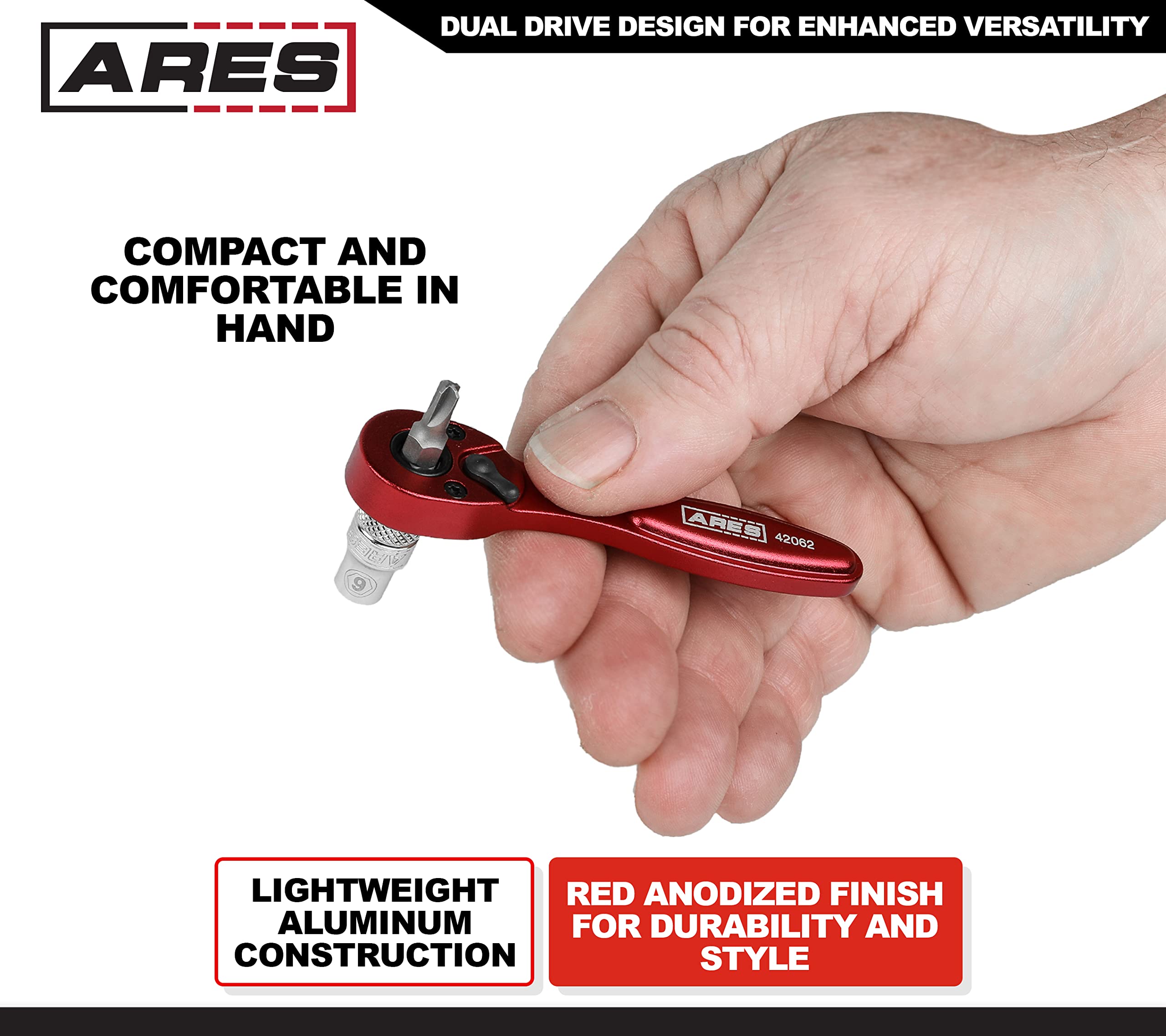 ロッド QUATRE MODEL 2562 ARES 42062 – Dual Drive 1/4-Inch Drive and 1/4-Inch Bit 72