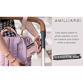 AMILLIARDI Diaper Bag Backpack - Light Pink, Water- Resistant Polyester Baby Bag - Detachable Stroller Straps - Stylish & Spacious for Baby Girl - Travel Diaper Bag, Bulto & Paaleras para Bebe Nia
