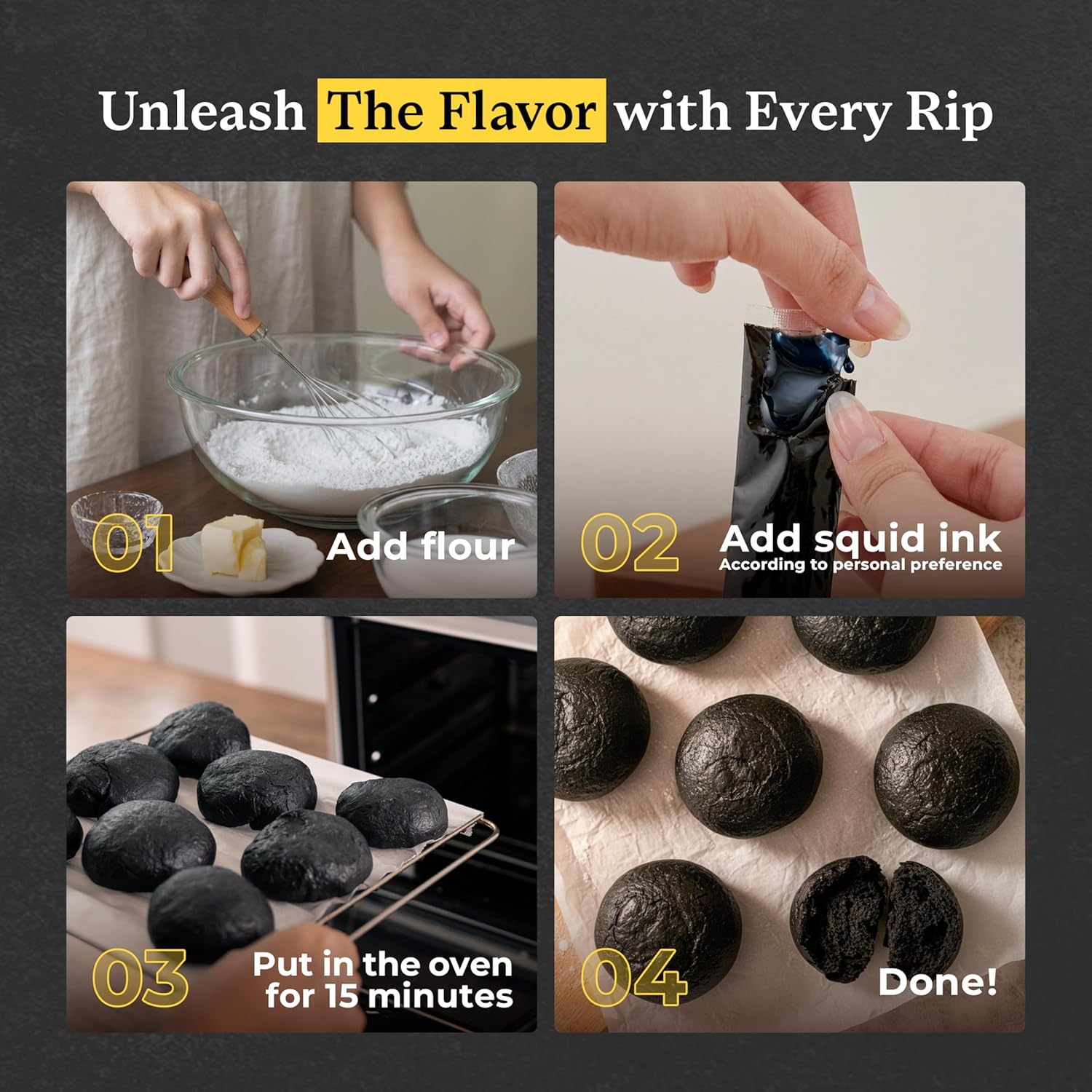 (5g x 40 Pack) Black Hut Squid Ink, Food Coloring Tinta Calamari for Rice Noodles Pasta Spaghetti Risotto, Cuttlefish Ink for Baking mix, Halal Certificate, Contains Molluscs, 7.06 oz / 200 g