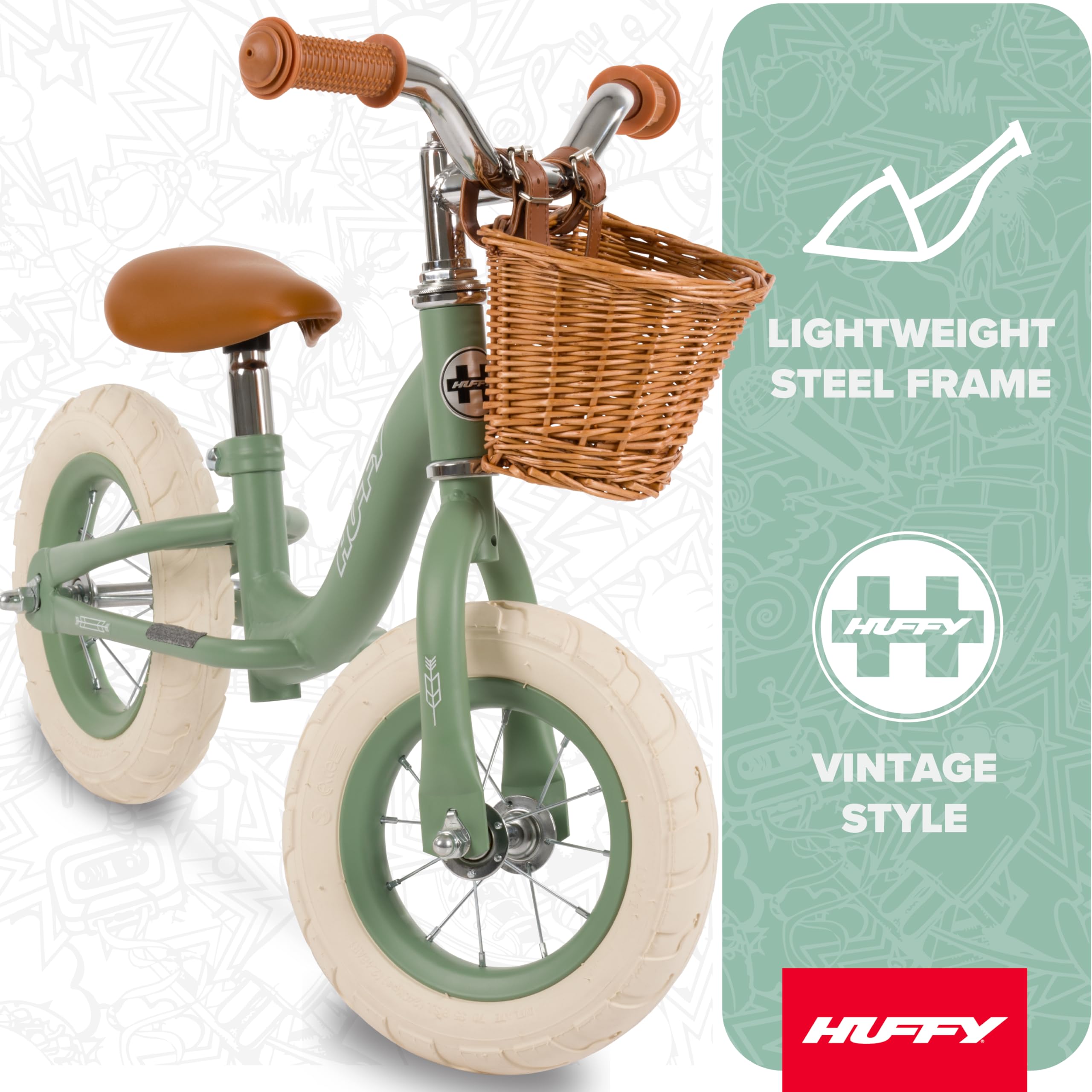 Huffy Bicicletta vintage da 10 pollici per bambini da 2 a 4 anni, verde