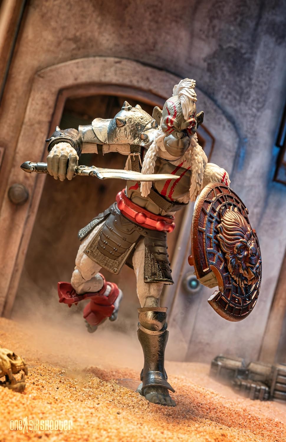 Animal Warriors of the Kingdom - Primal Collection: Wave Four Gladiator Pale Figure, 27 Points of Articulation, Accessories Included, Premium Detailing, Ideal for Collectors and Display