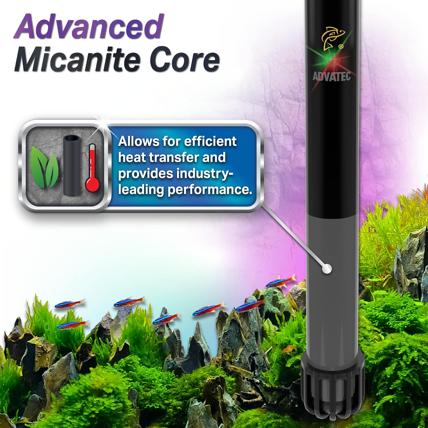 Glass Aquarium Heaters with Advanced LED Temperature Control System - for Fresh & Saltwater Aquariums (150 Watts / 25-50 Gallons)